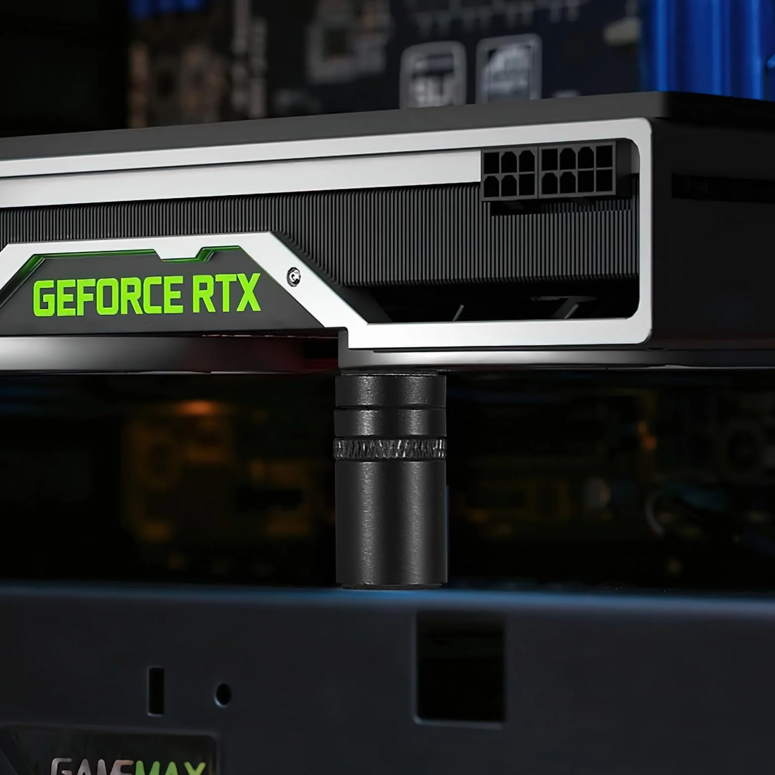 2 supporti GPU, supporto per schede grafiche regolabili con base magnetica, supporto in alluminio in due dimensioni 26-50 mm e 72-120 mm, supporto SAG per computer desktop. Supporto per scheda grafica
