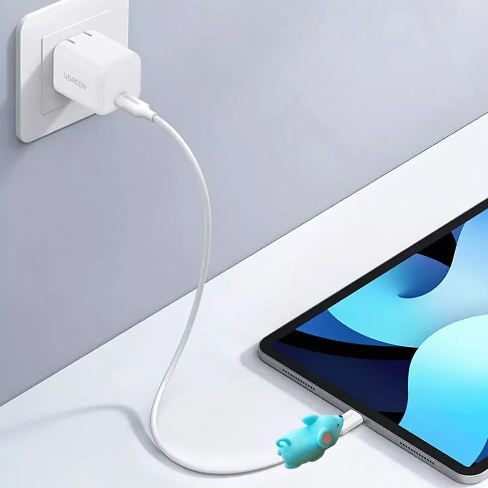 Protezioni per Cavi di Ricarica, Protezione Cavo USB ad Animale, 15 Pezzi Salvacavi per Caricabatterie, Morso per Cavo per Animale Carino, Simpatici Protettori per Caricabatterie, Cavo Cord Protector