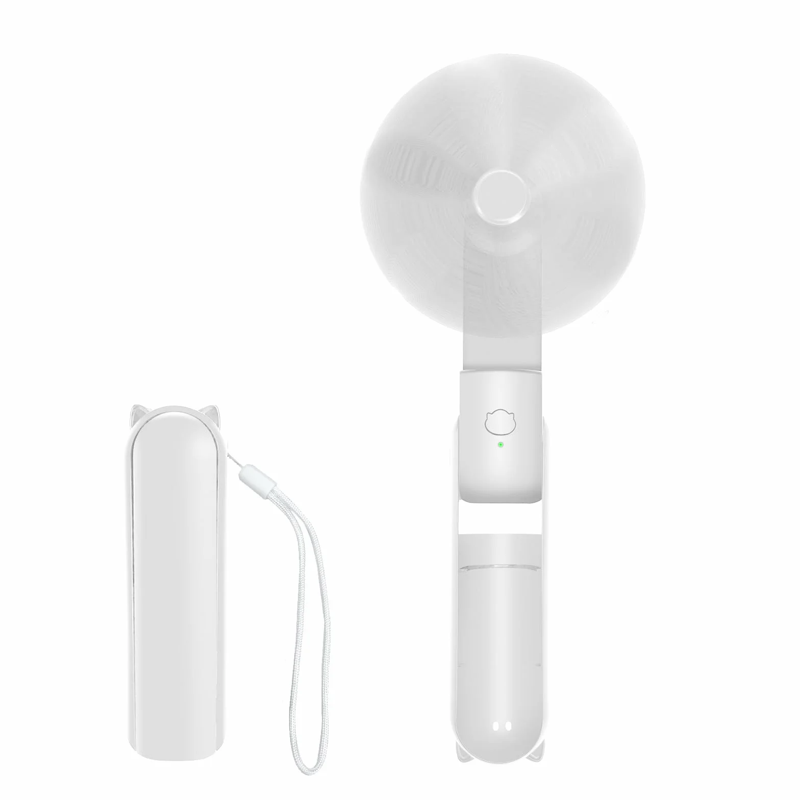 Jsdoin Ventilatore Portatile, 3 Velocità Ricaricabile Ventilatore Tascabile con Banca di potere, Cordino, Mini Ventilatore per Casa, Ufficio, Viaggi e all’aperto (Bianco)