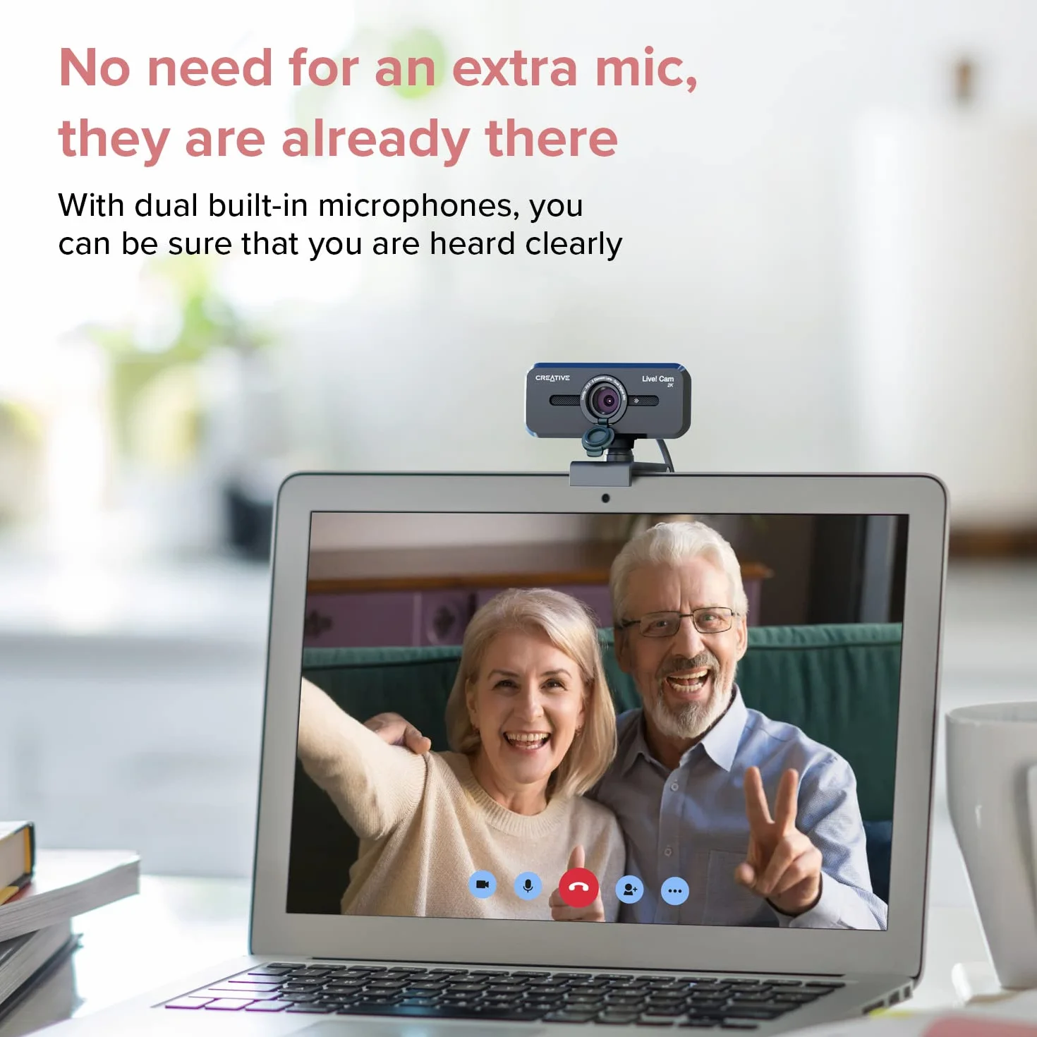 Creative Live! Cam SYNC V3 2K QHD USB Webcam con Zoom Digitale 4X e microfoni, HD 1080p, FOV Fino a 95°, copriobiettivo per la Privacy, per PC e Mac