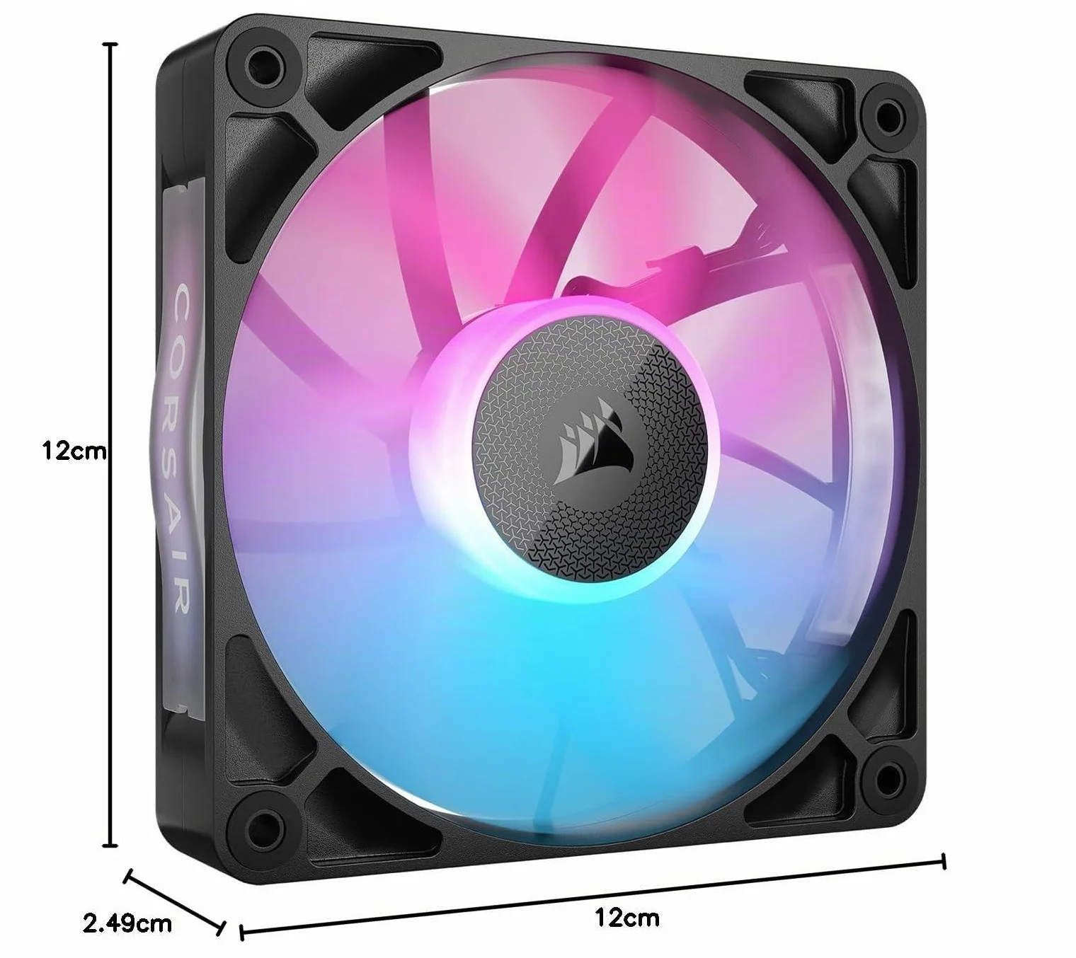CORSAIR iCUE LINK RX120 RGB Ventola PWM da 120 mm - Cuscinetto a Cupola Magnetica - Ventola Singola - Nero