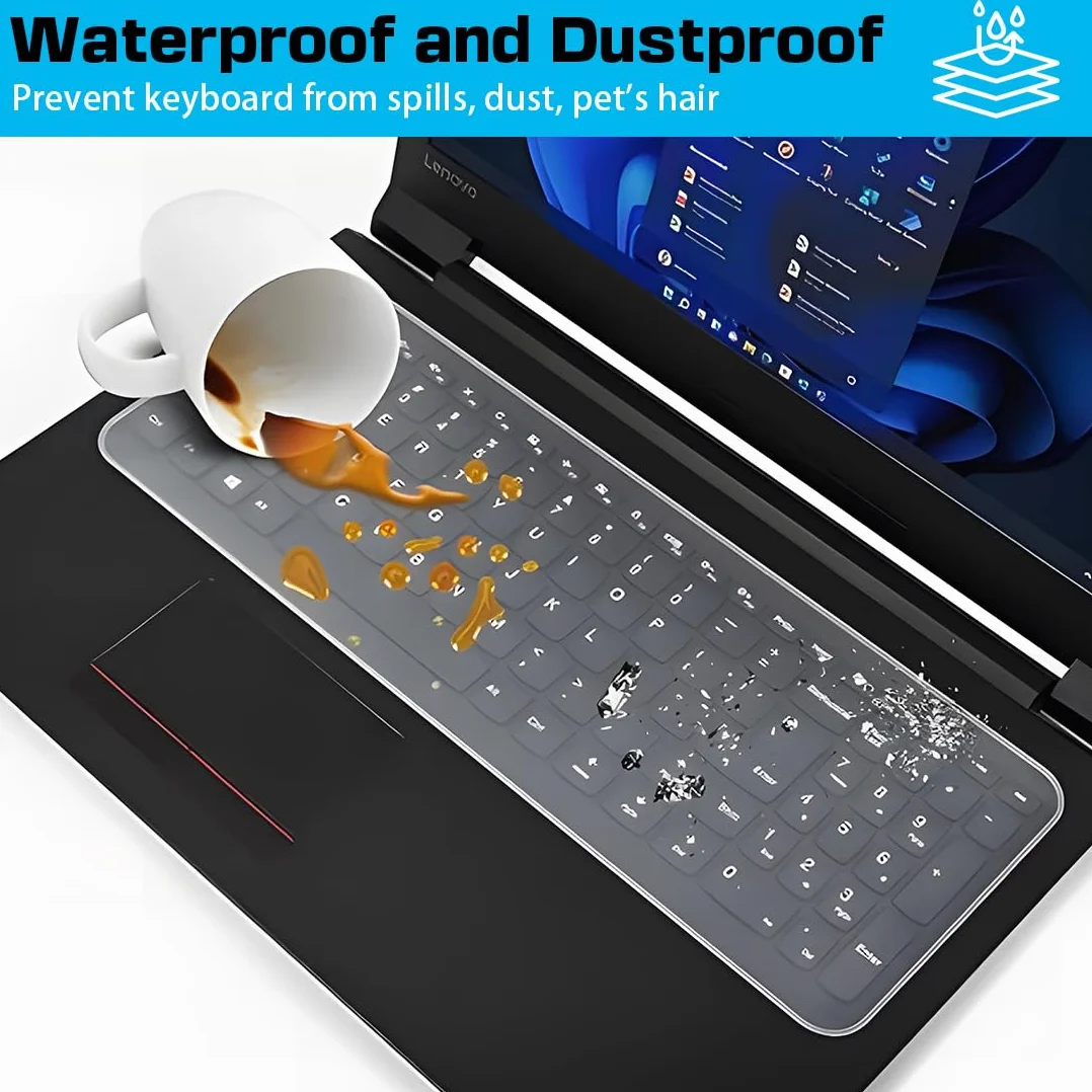 JEYORZY 3 Pezzi 365 * 135mm Copritastiera Pc Pellicola Protettiva Compatible, Pellicola Protettiva Universale, Copri Tastiera Pc Lavabile E Riutilizzabile, per MacBook