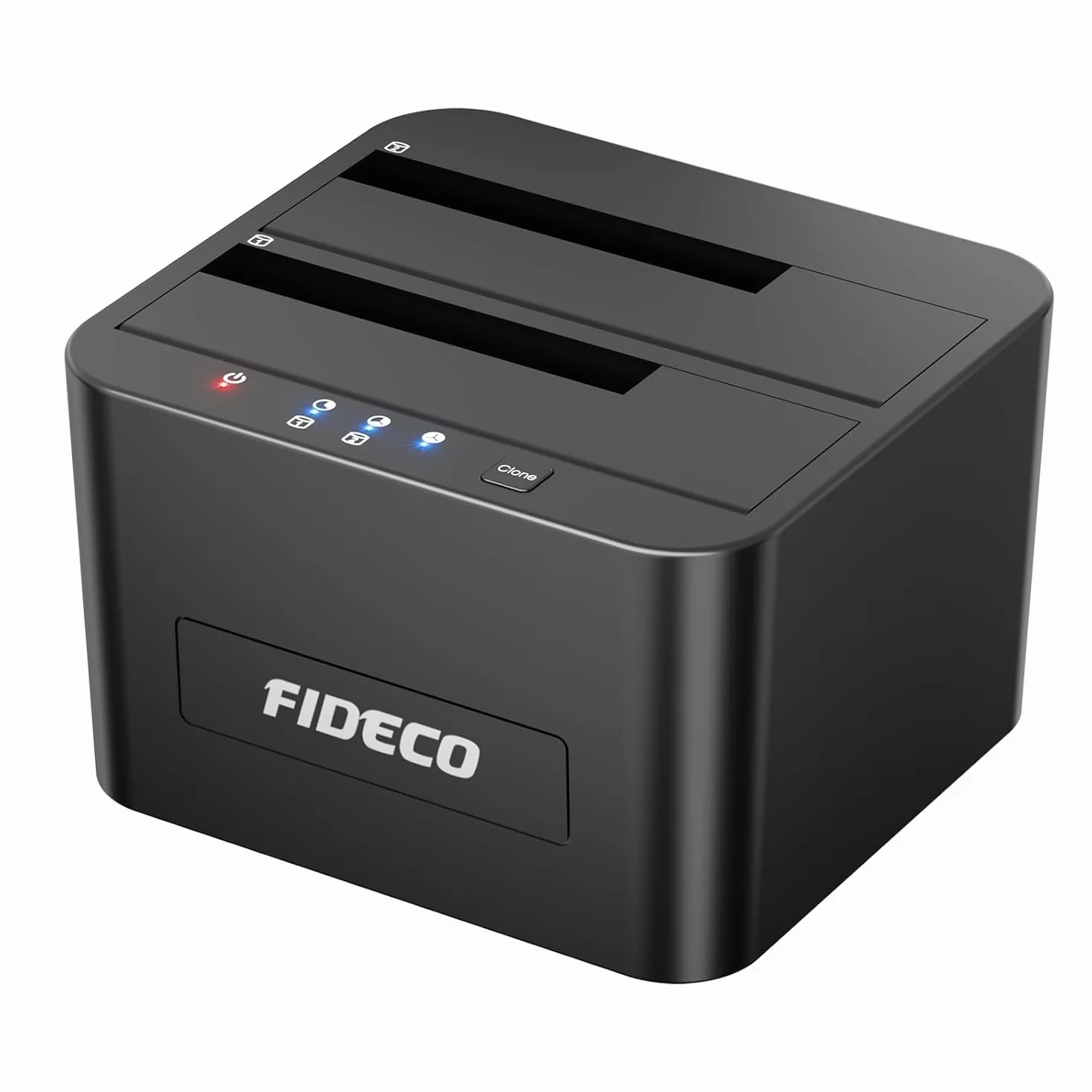 FIDECO HDD Docking Station, USB3.0 - Docking station per disco rigido da 2,5 e 3,5 pollici SATA HDD/SSD, doppio alloggiamento, supporto clone offline