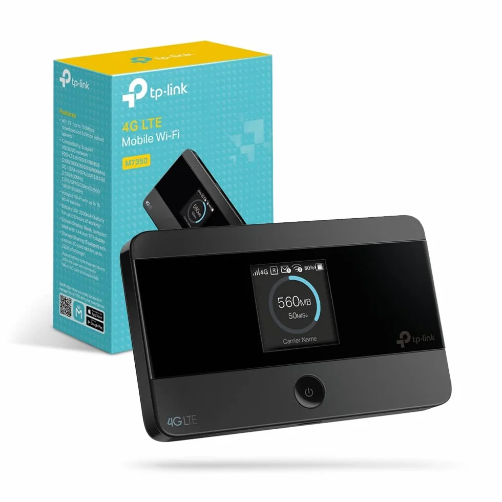 TP-Link M7350 Saponetta WiFi Portatile 4G LTE Cat4, Visualizzazione Sullo Schermo, Router WiFi con SIM, Router 4G, Modem 4G, Batteria Ricaricabile 2000mAh, Facile da Usare
