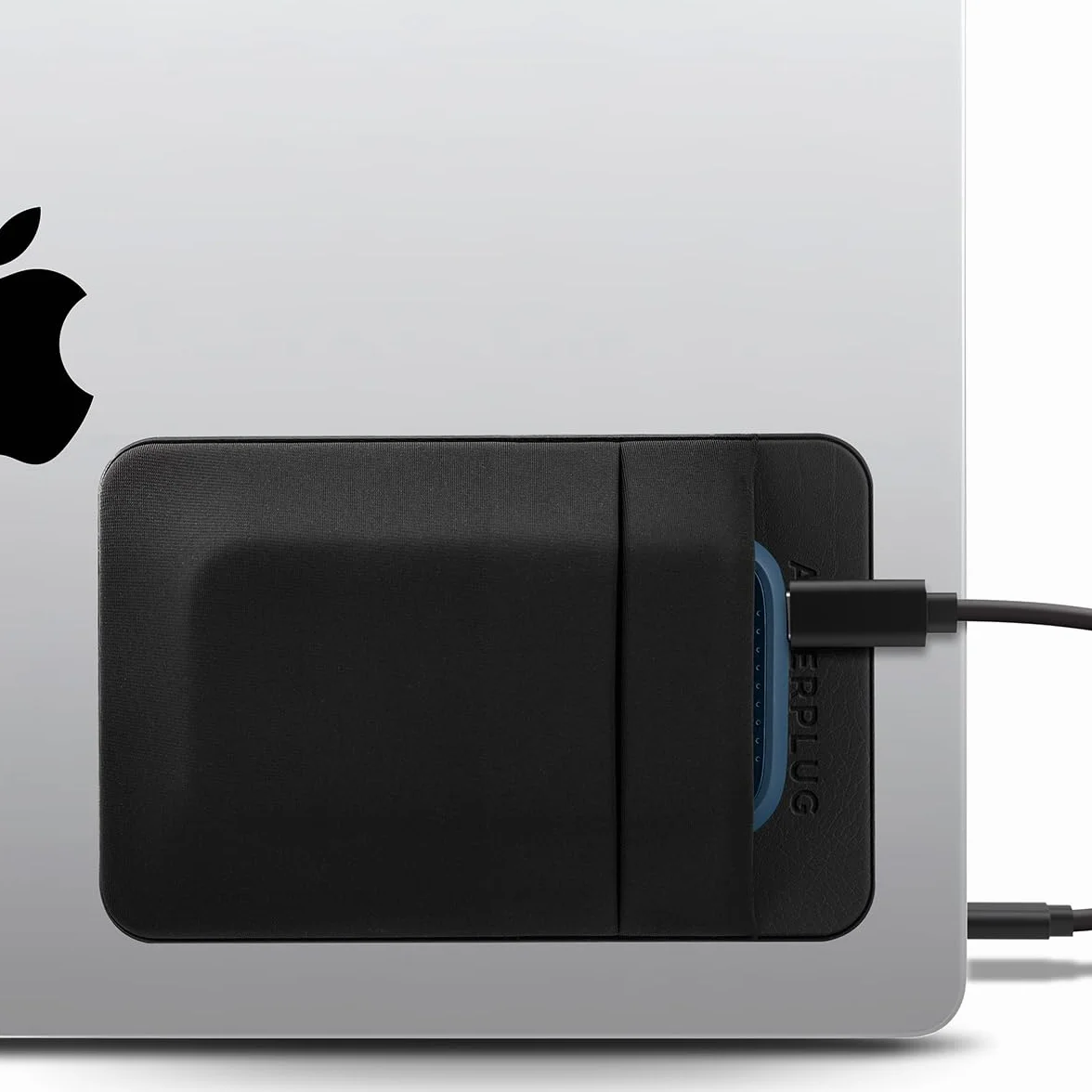Custodia Adesiva 2 Tasche per Disco Fisso per Laptop, Porta Oggetti Adesivo Riutilizzabile per SSD Esterno Portatile, HDD, Mouse Sottile e Cavi (Piccola - Compatibile con SSD)