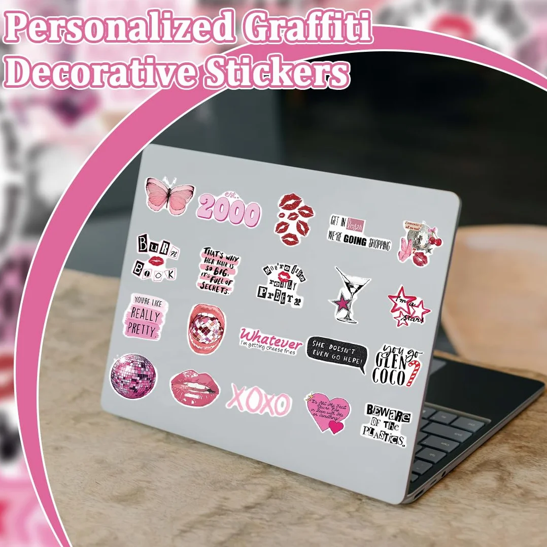 50psc Y2K adesivi stickers sticker stickers aesthetic eleganti adesivi in vinile per computer portatili bottiglie d'acqua moto e altro ancora design hip hop e graffiti per bambini e adulti