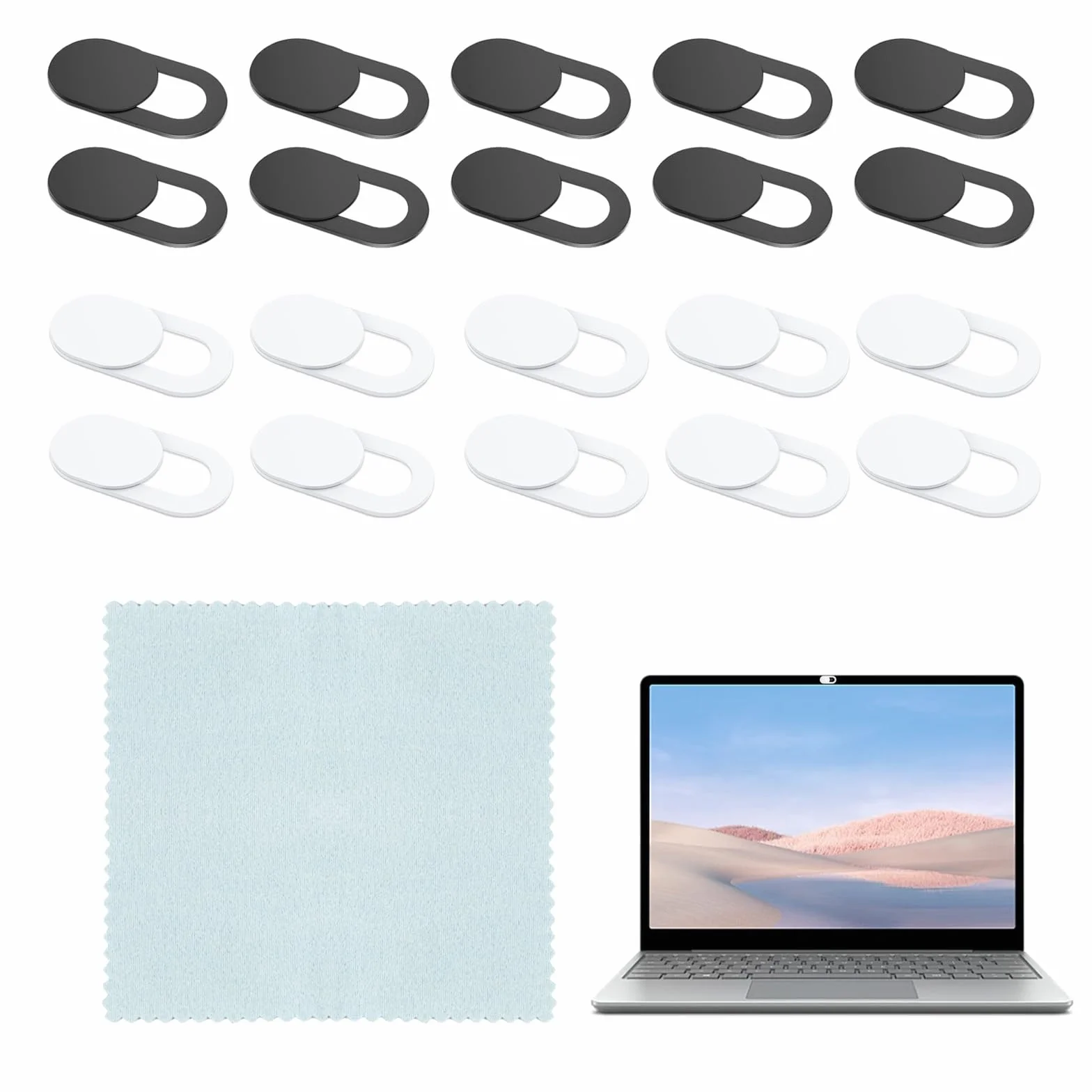 Coperture per Webcam Ultra Sottili per Computer Portatili Smartphone Tablet PC Bianco Nero