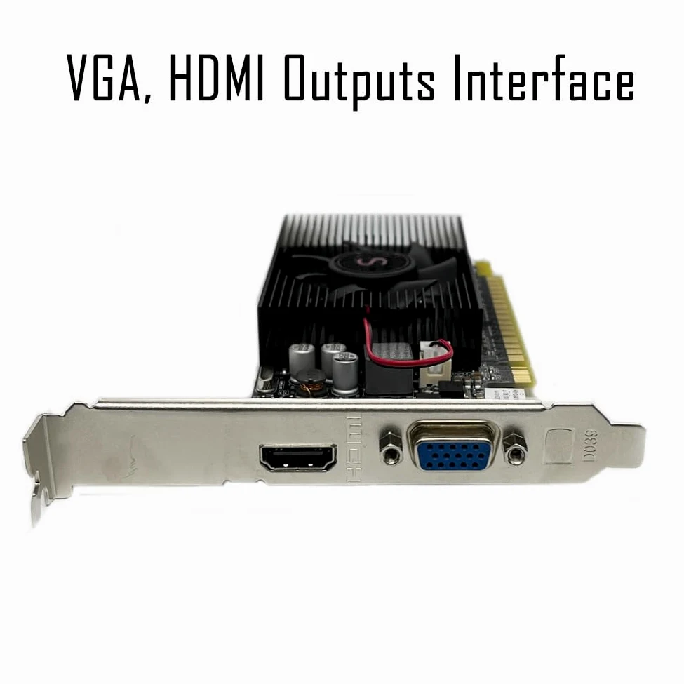 Geforce GT 610 Scheda Video, 2GB DDR3 64-bit, VGA HDMI, Low Profile Scheda Grafica, PCI Express x16, DirectX 11