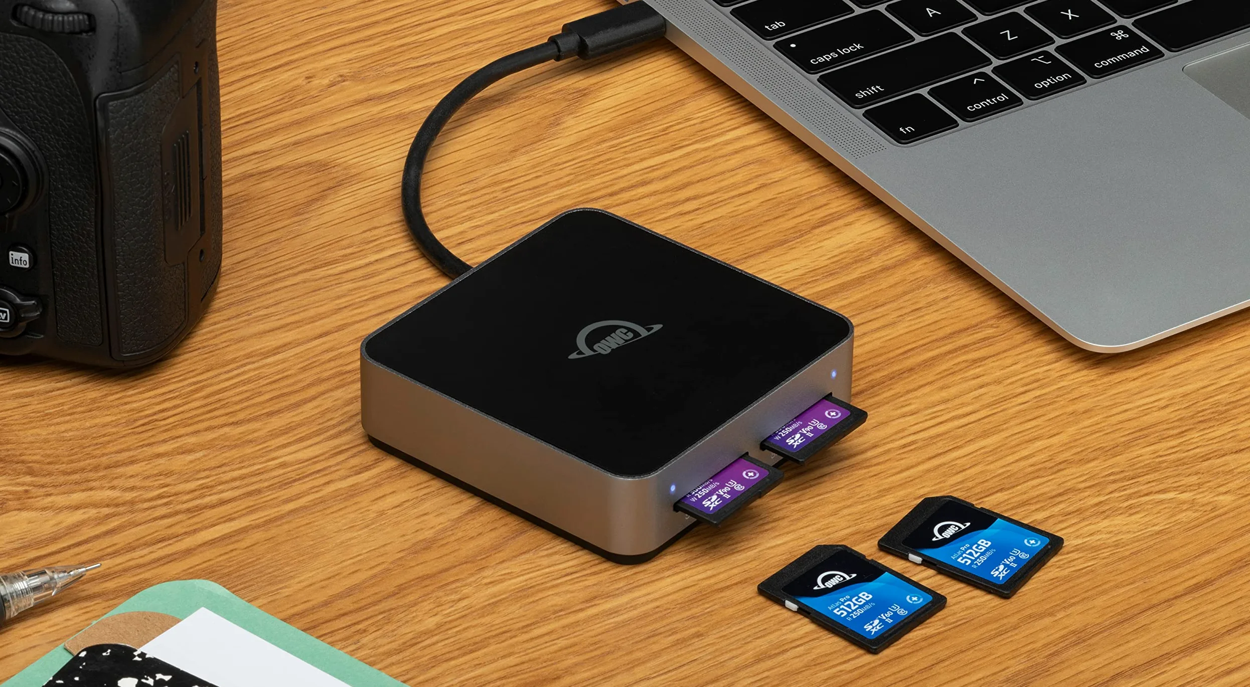 OWC Atlas Dual SD Card Reader, USB-C Dual-Slot SDXC UHS-II Card Reader, (OWCTCDSDRDR)