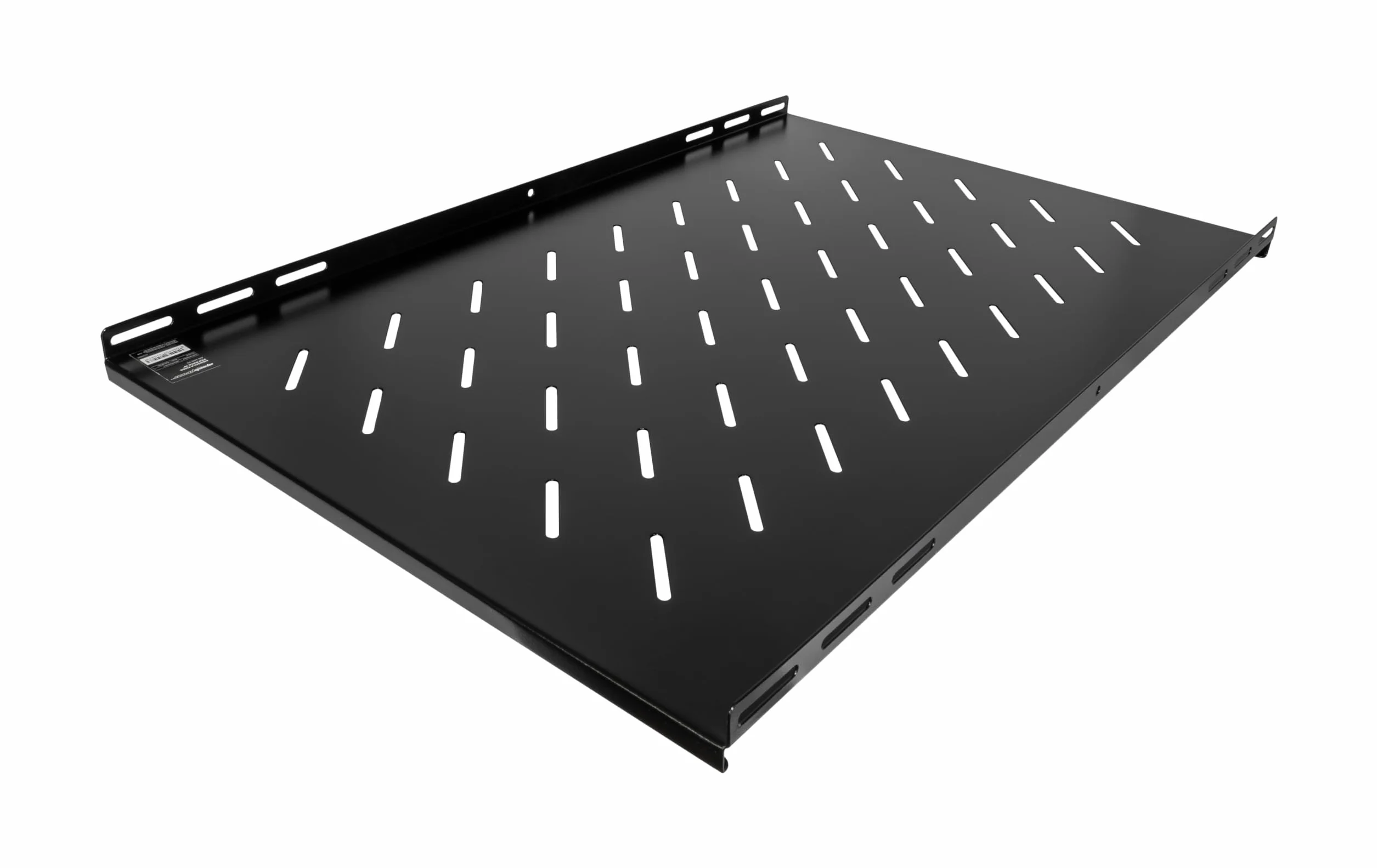 Mensola per Armadio Rack 19" 1U Ventilata, Acciaio Verniciato Polvere, Portata 45Kg, profondità 700mm, Fissaggio 4 Punti per armadi di Rete 19" con profondità di 1000mm, Colore Nero