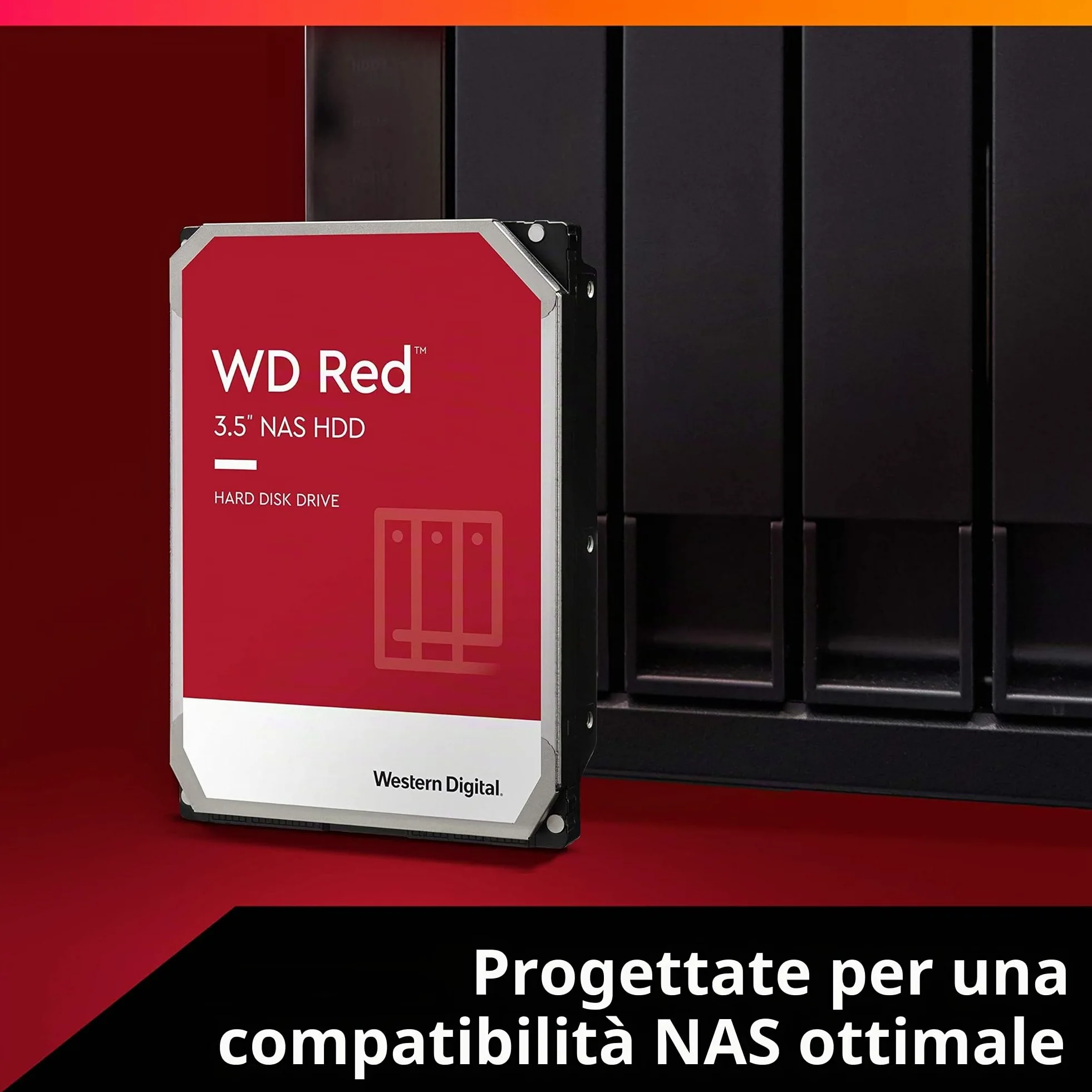 WD RED Unità Interna per NAS da 4 TB, 5400 Giri/Min, SATA 6 Gb/s, SMR, 256 MB di Cache, 3.5", Hard disk meccanico