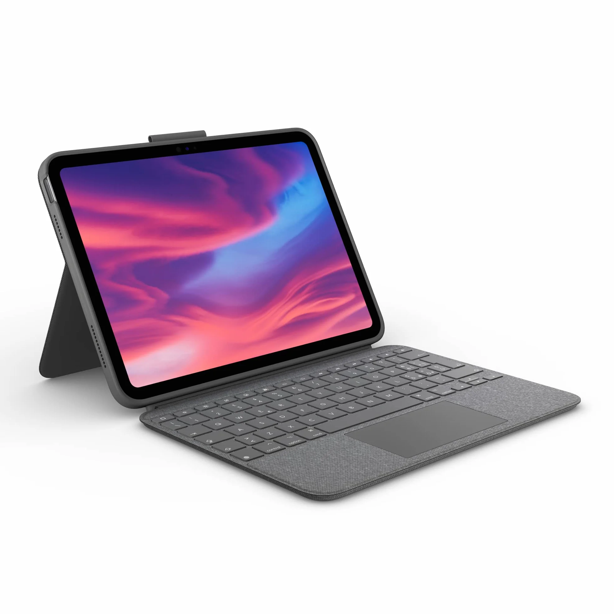 Logitech Combo Touch, custodia con tastiera rimovibile per iPad (10a generazione e A16)ampio trackpad di precisione, tastiera standard retroilluminata e tecnologia Smart Connector,ITA QWERTY - Grigio