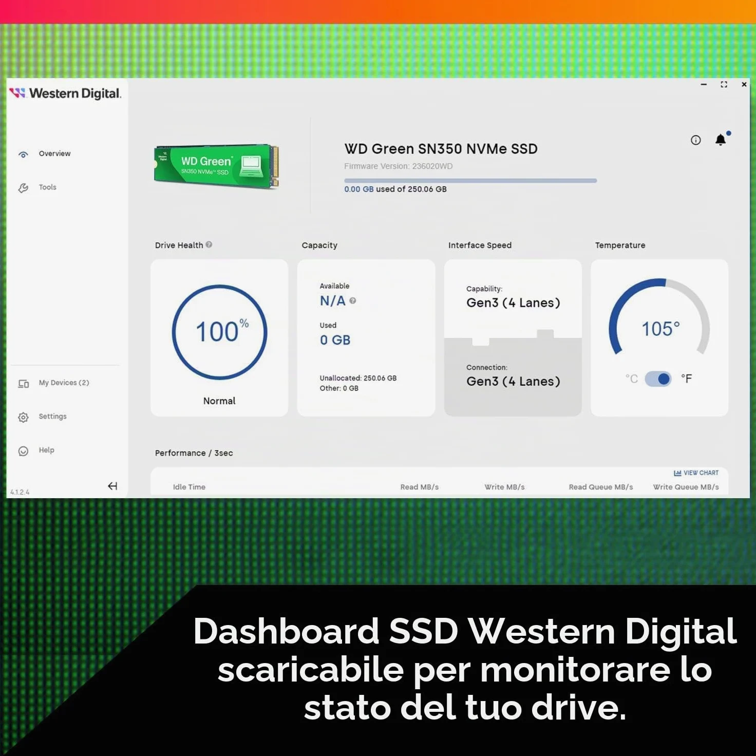 Western Digital WD Green SN350 NVMe - Unità SSD interna a stato solido da 250 GB - Gen3 PCIe, M.2 2280, fino a 2.400 MB/s - WDS250G2G0C