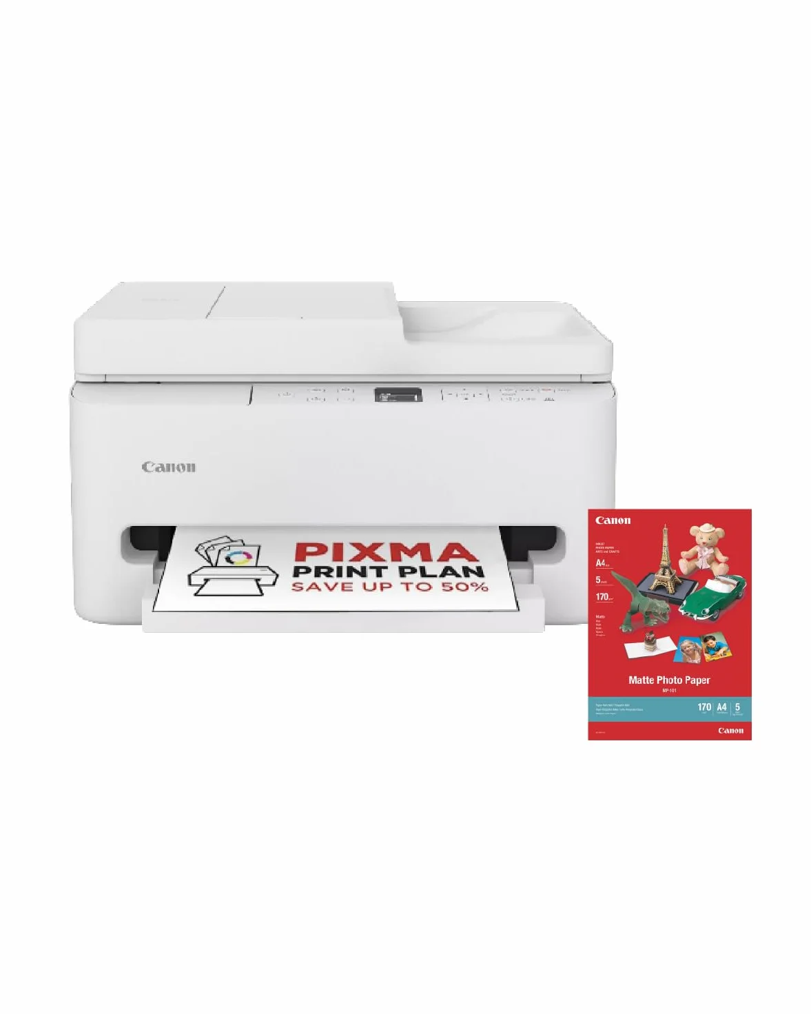 Canon PIXMA TS7550I Stampante Multifunzione Wi-Fi Alimentatore Automatico 35 fogli PIXMA Print Plan Carta Fotografica A4 MP-101 5 Fogli