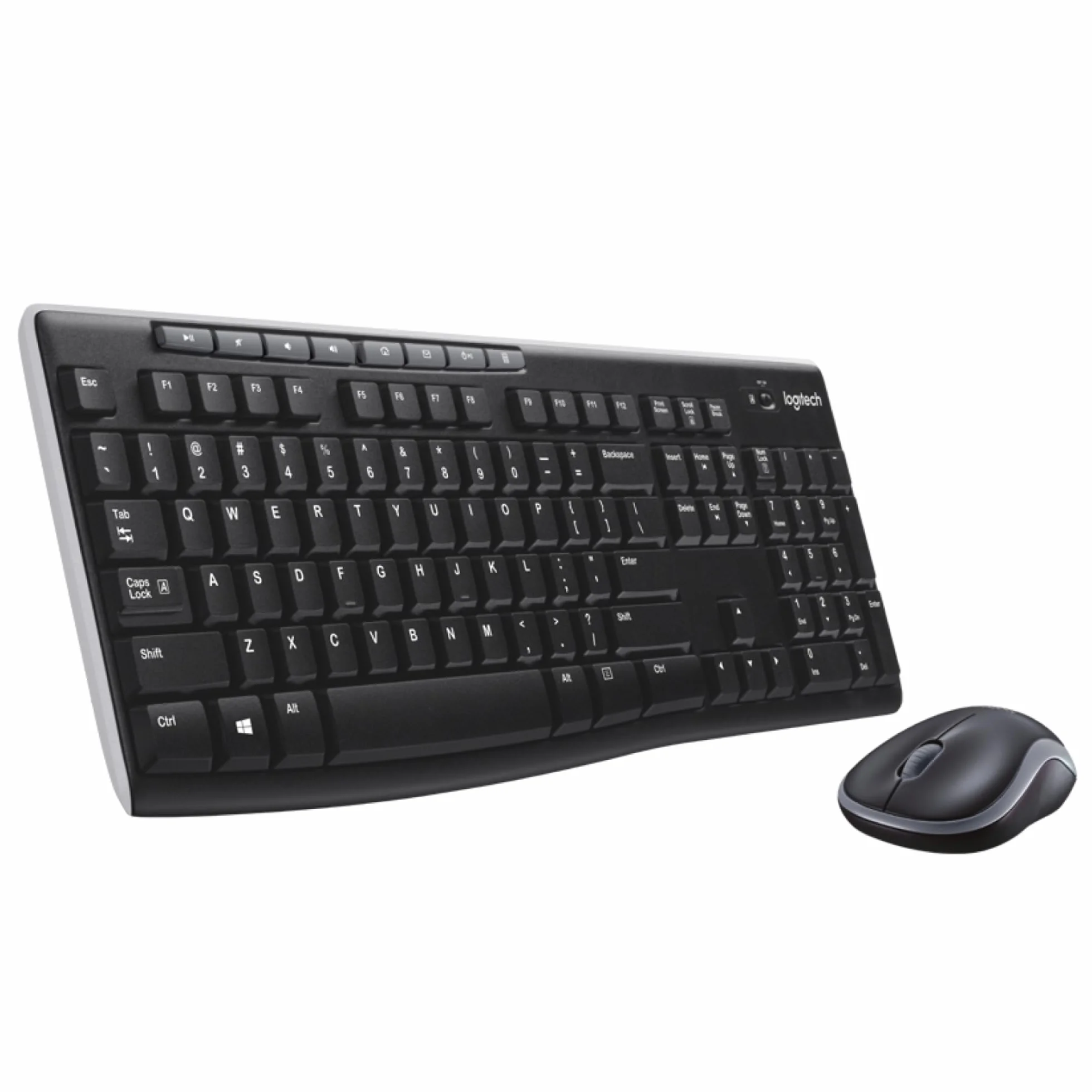 Logitech MK270 Combo Wireless Tastiera e Mouse 2,4 GHz Compatto 8 Tasti Multimediali QWERTY Nero