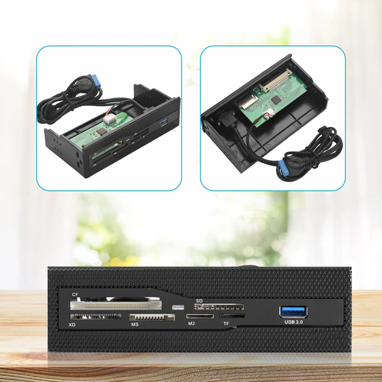 Pannello Frontale Lettore di Schede Interno Pannello Frontale Usb 16×10×5 Pc Lettore di Schede Interno Porta Usb 3.0 M2 Scheda Cf Cruscotto Pannello Frontale Pannello del Pc