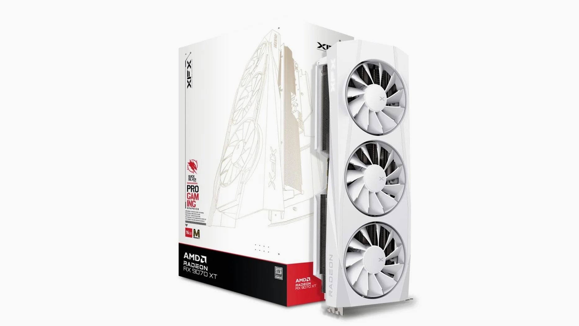 XFX Quicksilver AMD Radeon RX 9070 XT Triple Fan 16GB GDDR6 FSR 4