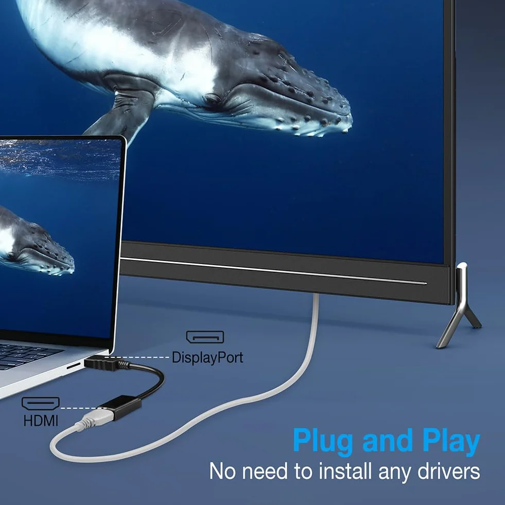 AXFEE 2 adattatori Mini DisplayPort a HDMI unidirezionali, compatibili per laptop, PC, monitor, TV, proiettore