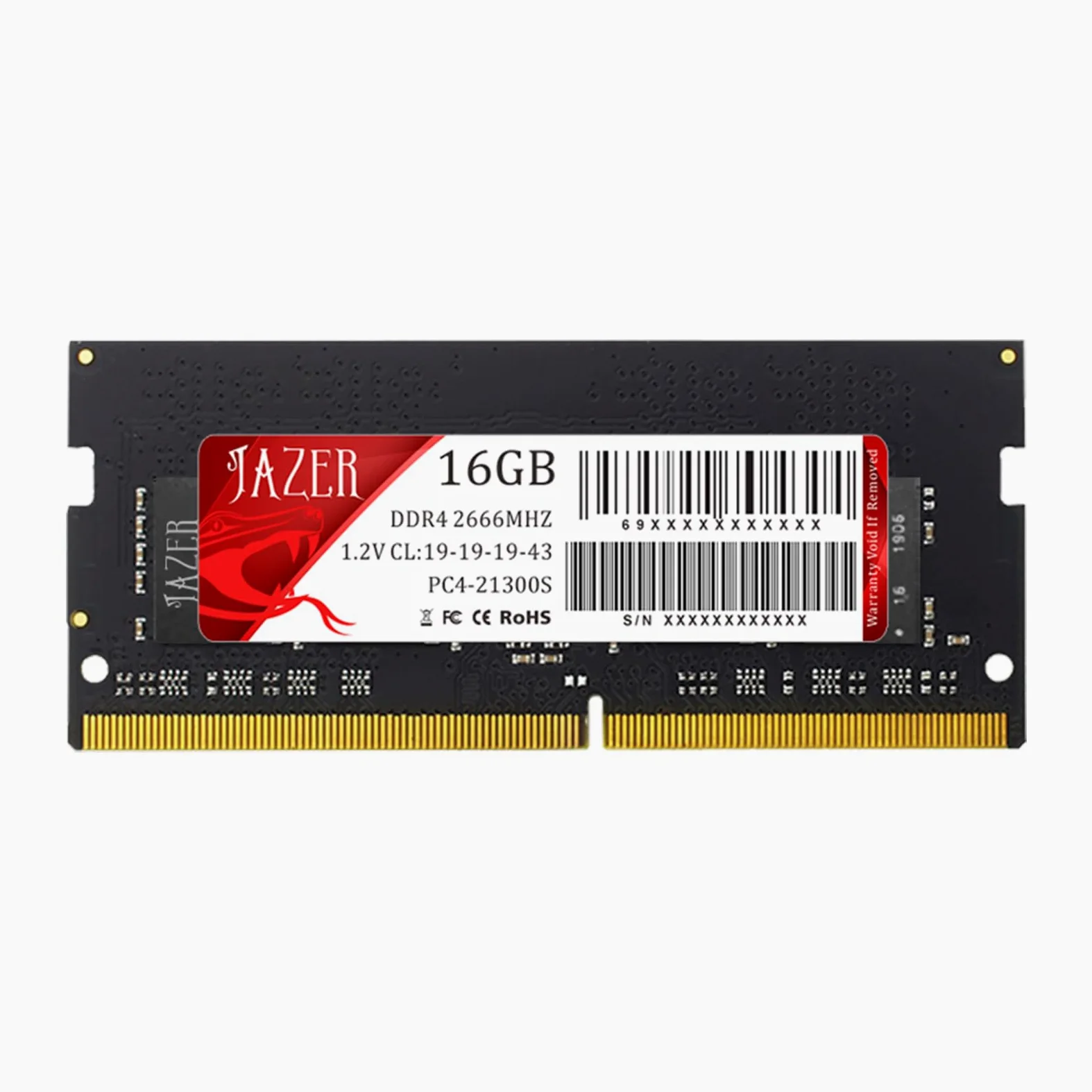 JAZER DDR4 16GB 2666MHz SODIMM PC4-21300 1.2V CL19 Módulo de Memoria para Portátil