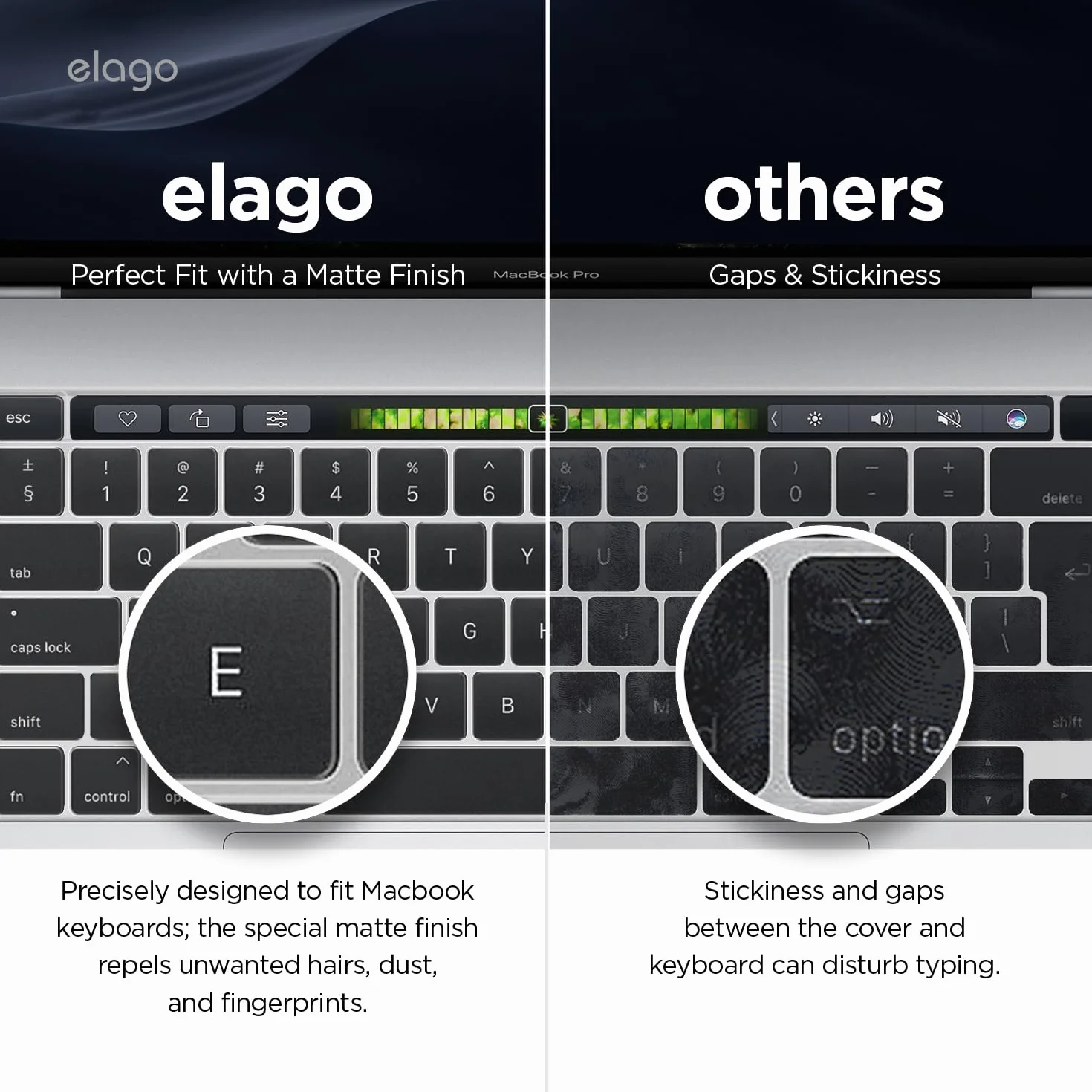 elago Cover Premium per Tastiera Ultra Sottile in TPU Compatibile con MacBook Pro (M5/M3/M2/M1) 14"&16", MacBook Air (M5/M2) 13"&15", MacBook Neo (A18 Pro) 13” con Touch ID (Layout UK/EU)