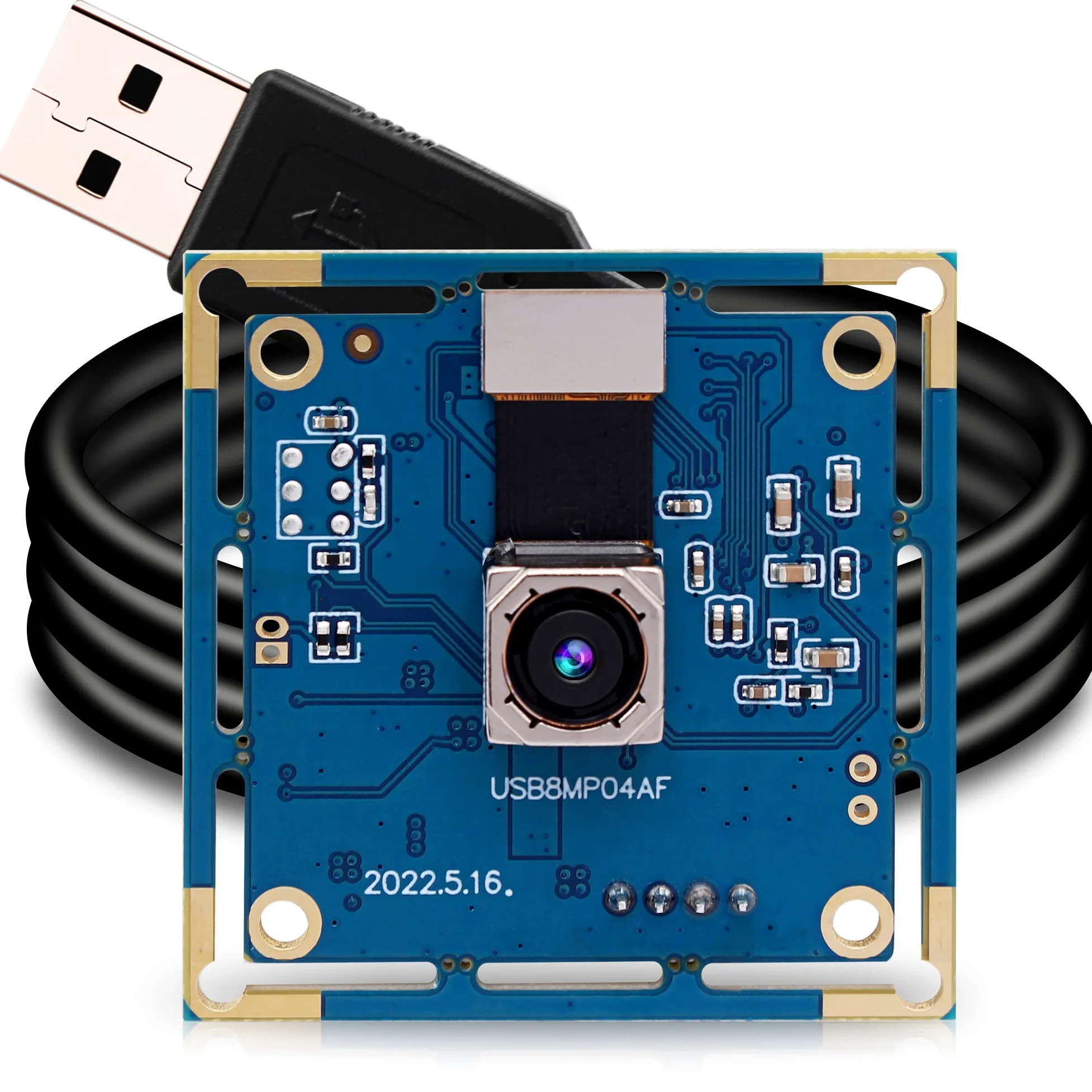 ELP Telecamera USB da 8 MP - Autofocus 4K PC e Raspberry Pi Mini UVC USB2.0 Scheda Webcam IMX179 Fotocamera Industriale Lightburn per Laptop