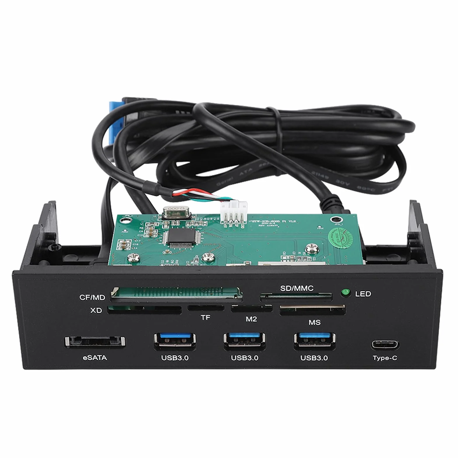 Cruscotto Lettore di Schede Interno Multifunzionale da 5,25 Pollici KIMISS, Pannello Frontale del PC con Interfaccia USB 3.0 Ad Alta velocità.