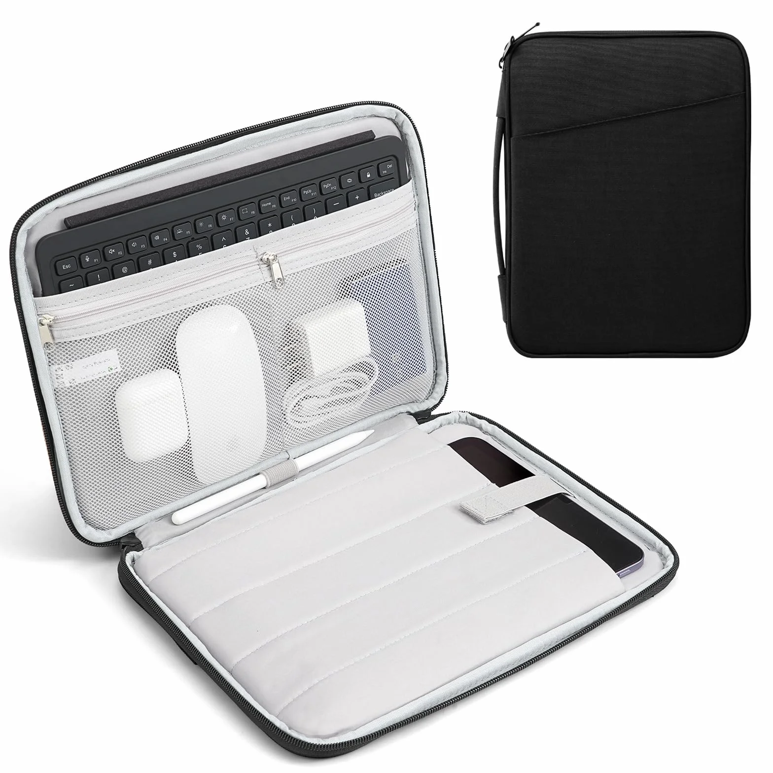 TiMOVO 9-11" Custodia per Tablet, Compatibile con iPad 11" A16 2025, iPad 10,9"/10,2"| Air 11", Galaxy Tab A9+ / A11 Plus 11", Borsa Protettiva con Tasche, Nero