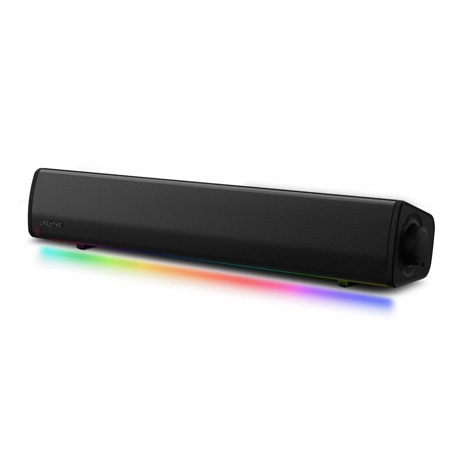 Soundbar compatta da gaming Sound Blaster GS3 con RGB e tecnologia SuperWide, alimentata tramite USB, Bluetooth 5.4, porta di uscita cuffie