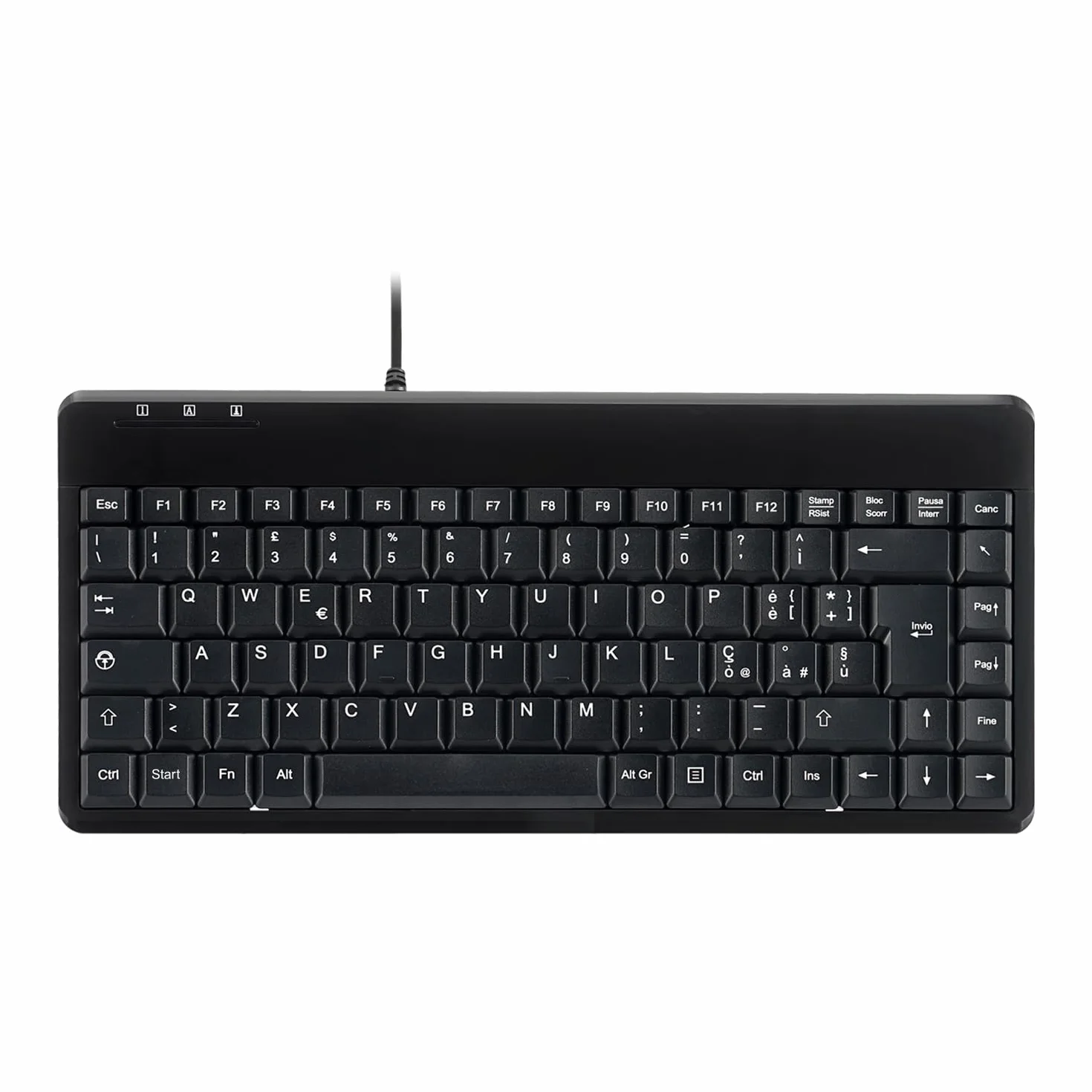 Perixx PERIBOARD-409 Mini Tastiera Italiano USB Cablata per Computer Desktop Laptop, Nera