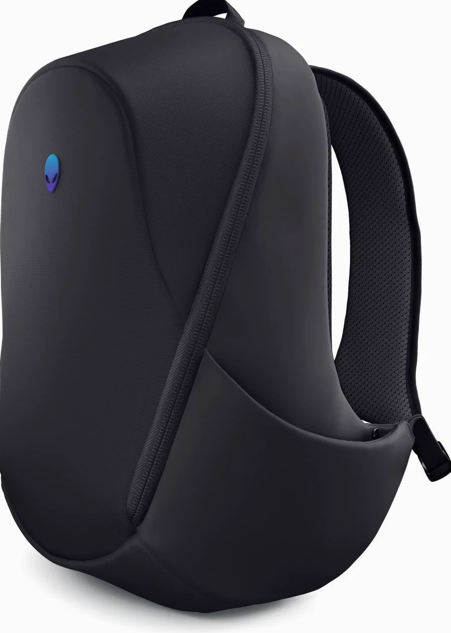 Alienware 18" Zaino gaming per laptop AW7825P, 28L, Resistente agli urti | Rete traspirante, Organizer magnetici, Logo riflettente iridescente, Nero, Pronto a tornei