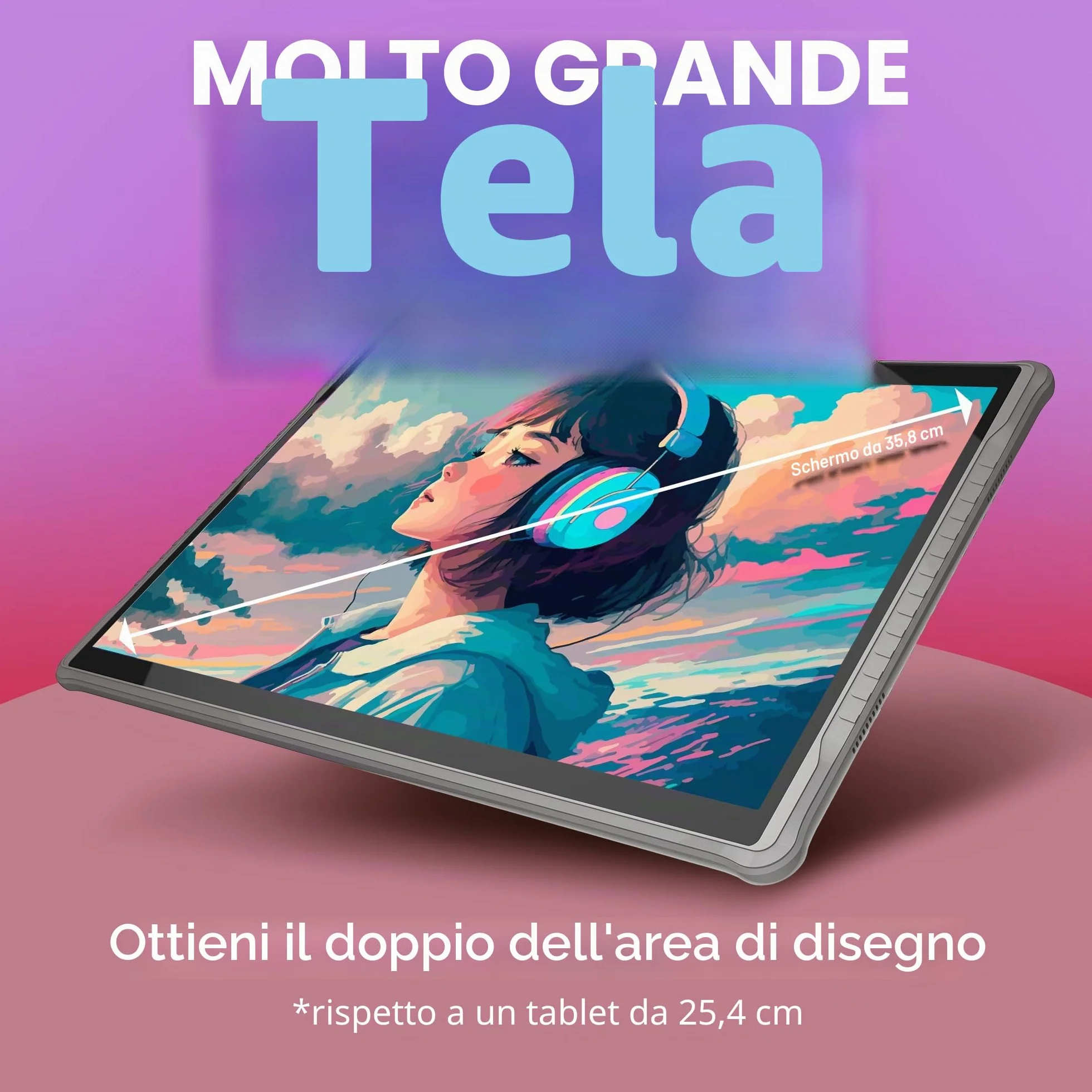 PicassoTab X14 Tavoletta Grafica Standalone • Nessun Computer Necessario • Ampio Schermo Laminato da 14" • App di Disegno PRO e Tutorial • Stylus Pen • Tavoletta Grafica Portatile per Artisti • X14