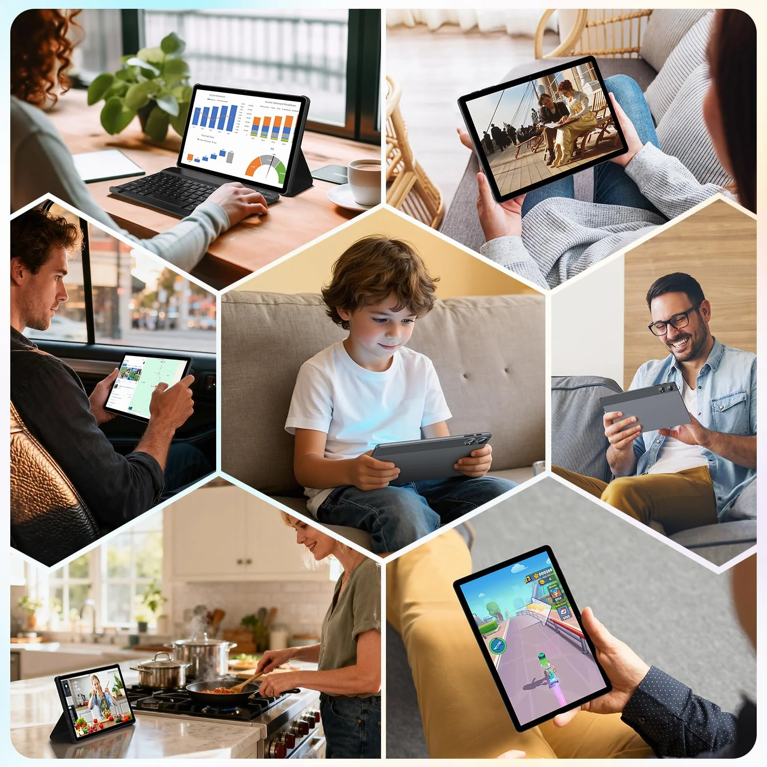 2025 2K Tablet 11 Pollici con Android 15, 36GB RAM+512GB ROM, 4G SIM LTE+5G WiFi, 2000 * 1200, Octa Core, 13MP+8MP, WidevineL1/9580mAh/BT5.0/OTG/GPS-Tablet in offerta con tastiera(Grigio)
