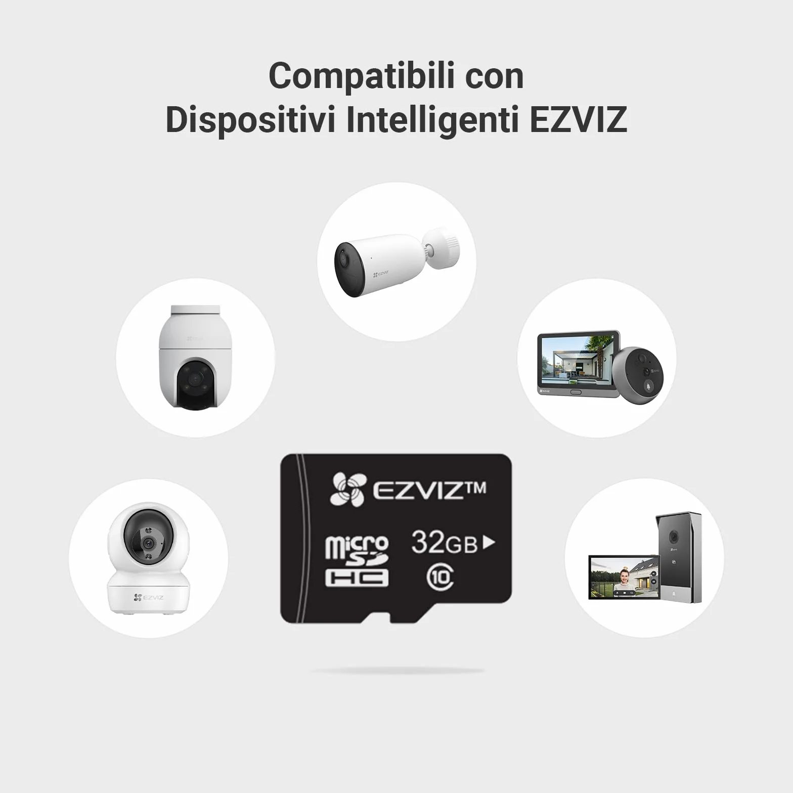 EZVIZ Micro SD, Scheda di Memoria fino a 90MB/Sec, Specialmente per EZVIZ Telecamere, Video camere di Sorveglianza, Nero, Micro SDXC, Micro SD Card 32 GB