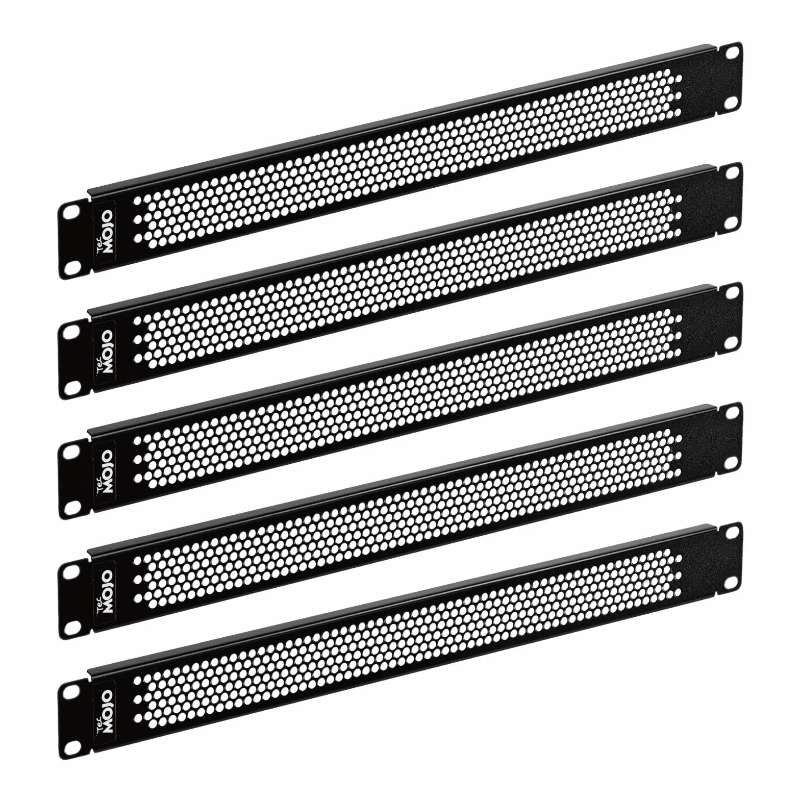 Tecmojo Copertura Cieca 1U, Pannello di Montaggio su Rack Perforato 19", 5 Pezzi, Nero