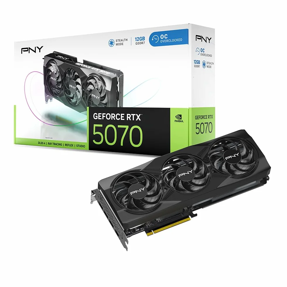 PNY Scheda Grafica GeForce RTX™ 5070 12GB OC DLSS 4 Tripla Ventola