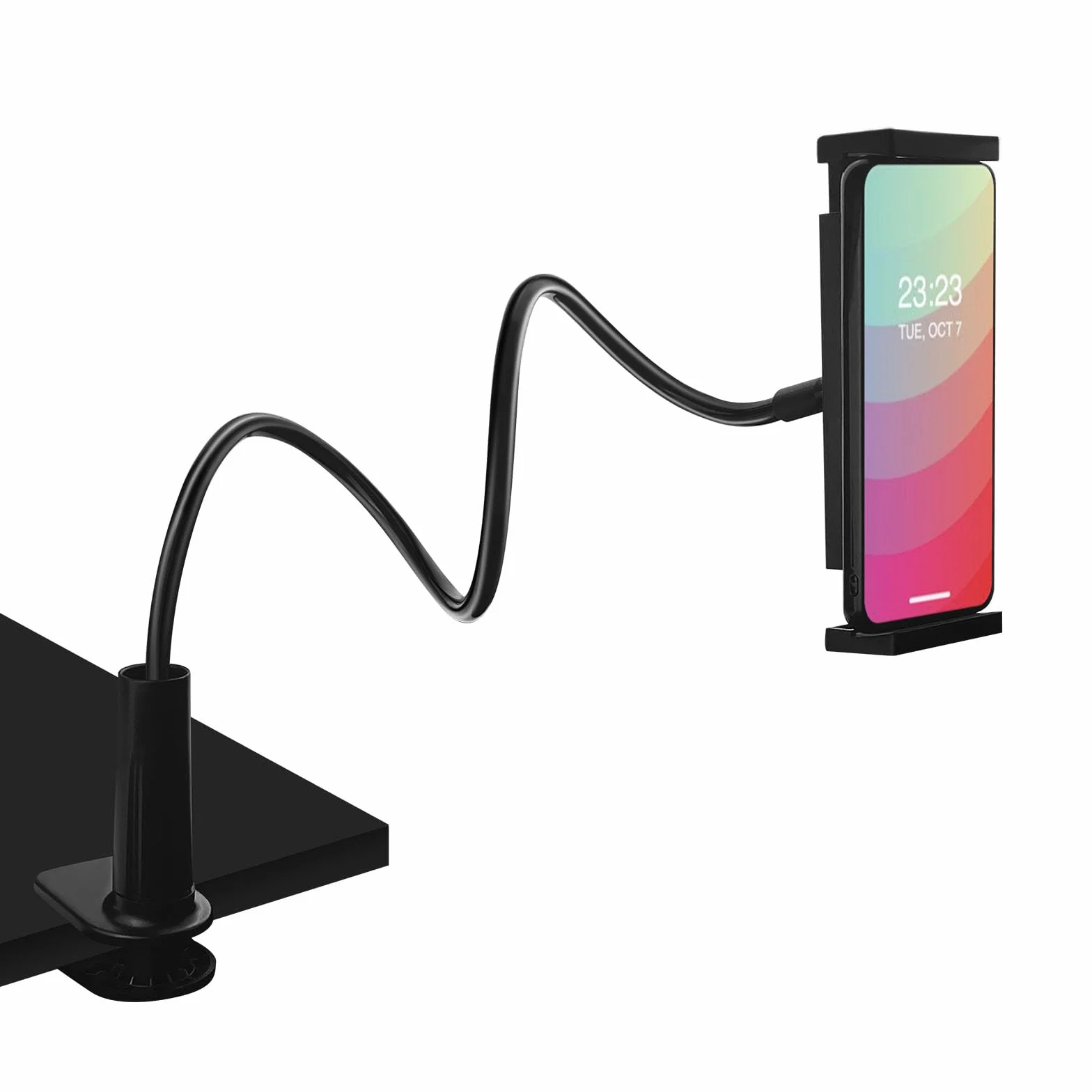 Supporto Tablet Regolabile Collo Oca per Tablet iPad iPhone Samsung Tab 4-10.6 Pollici Nero