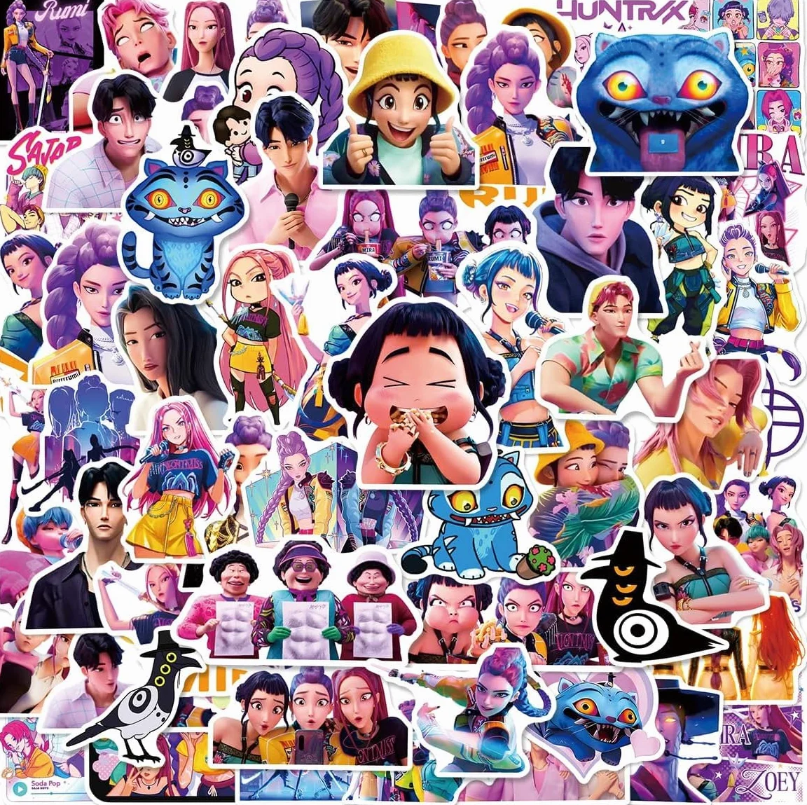 Set di 60 adesivi con personaggi anime, impermeabili, demo Movie, decorazione in vinile per laptop, skateboard, custodia per cellulare, casco, regalo, diario fai da te, adulti e ragazzi