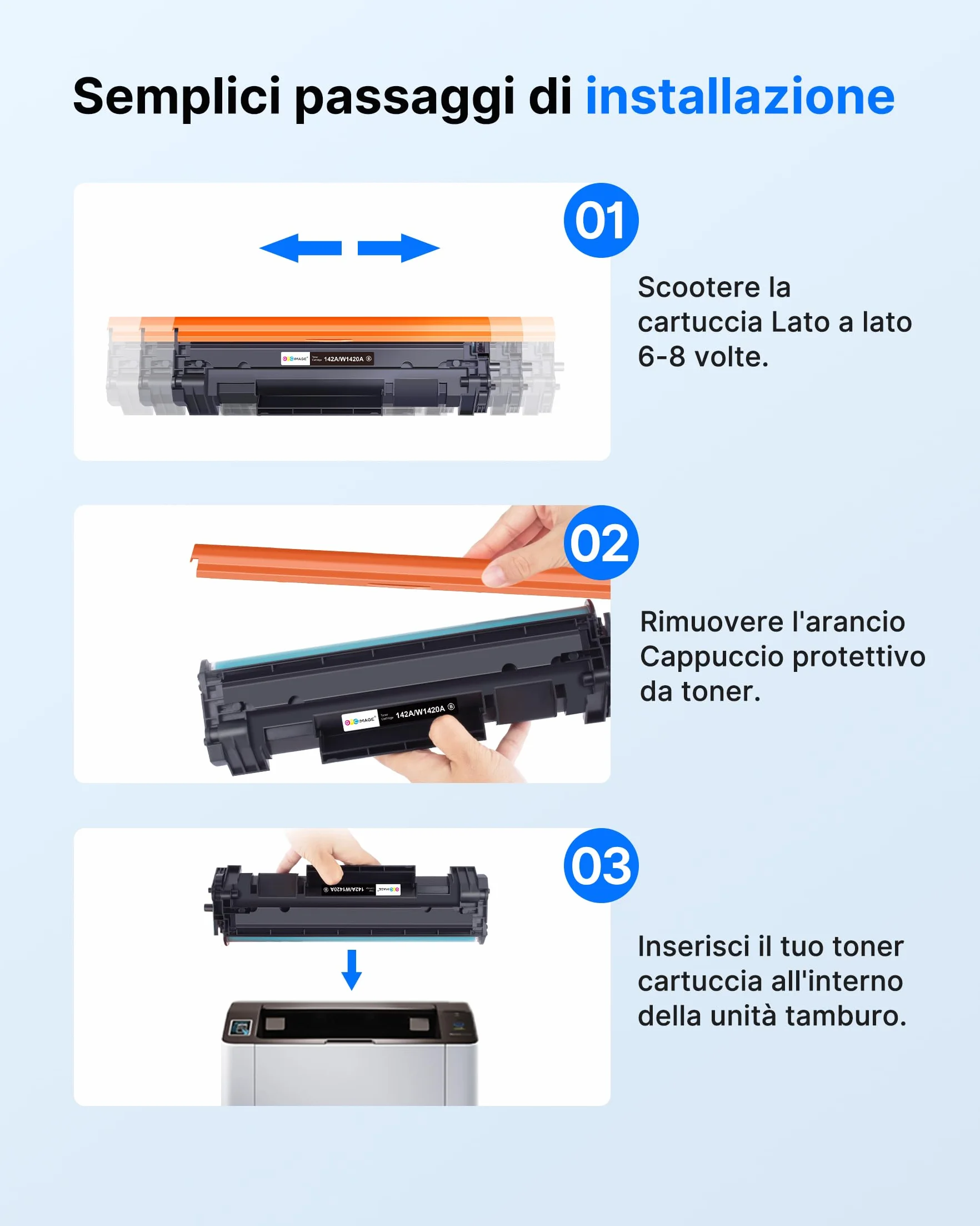 GPC Image 142A Toner Con Chip Compatibili per HP Laserjet M140w per HP 142A W1420A 142X W1420X per Laserjet Pro M110w M110 M139 M139w (1 Nero)