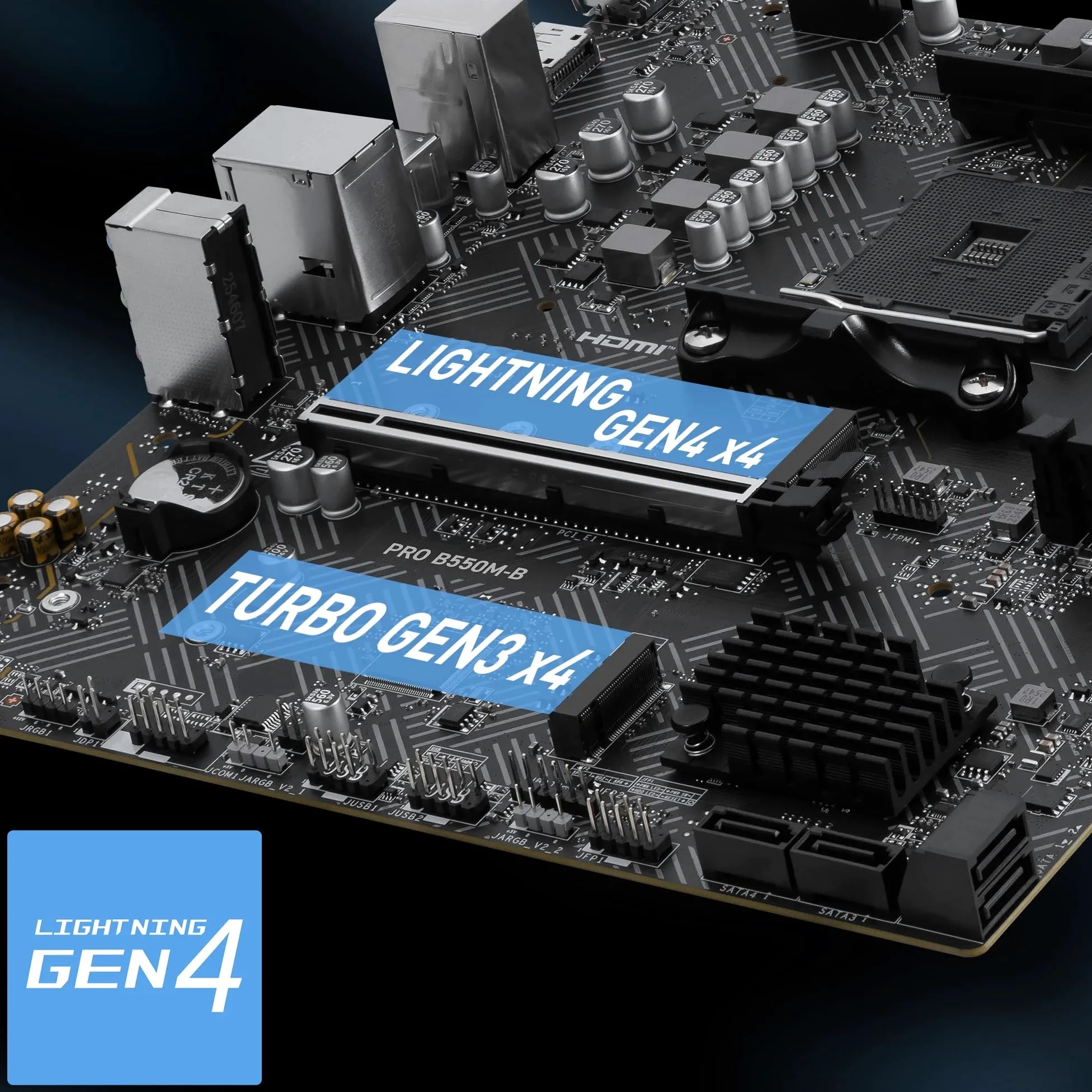 MSI PRO B550M-B - Motherboard - micro ATX - Socket AM4 - AMD B550 Chipsatz - USB-C 3.2 Gen 1, USB 3.2 Gen 1 - Gigabit LAN - Onboard-Grafik (CPU erforderlich)
