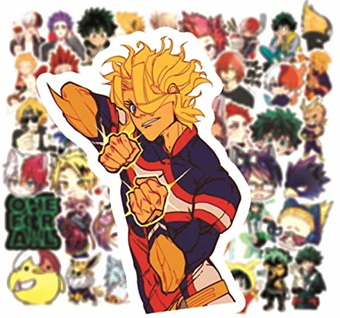 Collezione di My Hero Academia Adesivi 50 pezzi per valigia Skateboard Laptop Computer Bottiglie d'acqua Auto Adolescenti Ragazzi Ragazze Decal Adesivo impermeabile