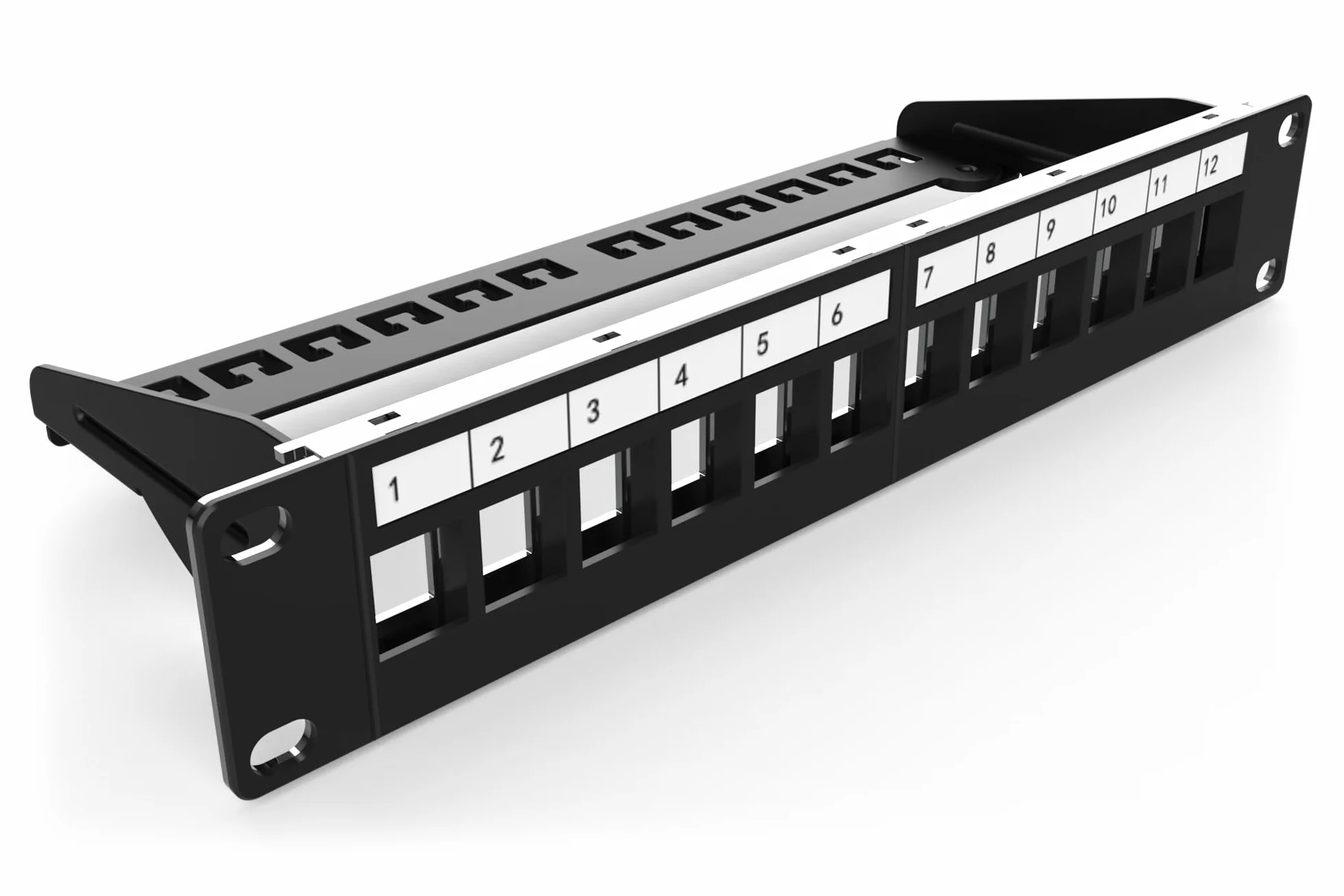 Digitus ASSMANN Electronic Patch-Panel Modulare 10" Rack 12 porte 1U Keystone Schermato Nero RAL 9005