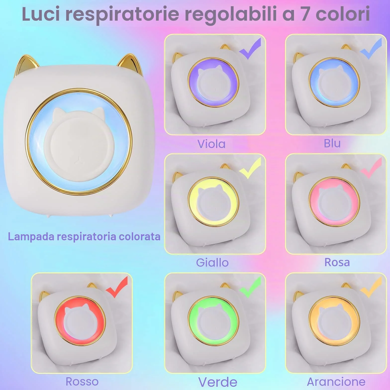 GuKKK Mini Stampante Fotografica, Mini Stampante Termica con LED colorati, Stampante Fotografica Istantanea Portatile, Mini Stampante Termica Bluetooth Ricarica USB, per Note, Diario, Elenco