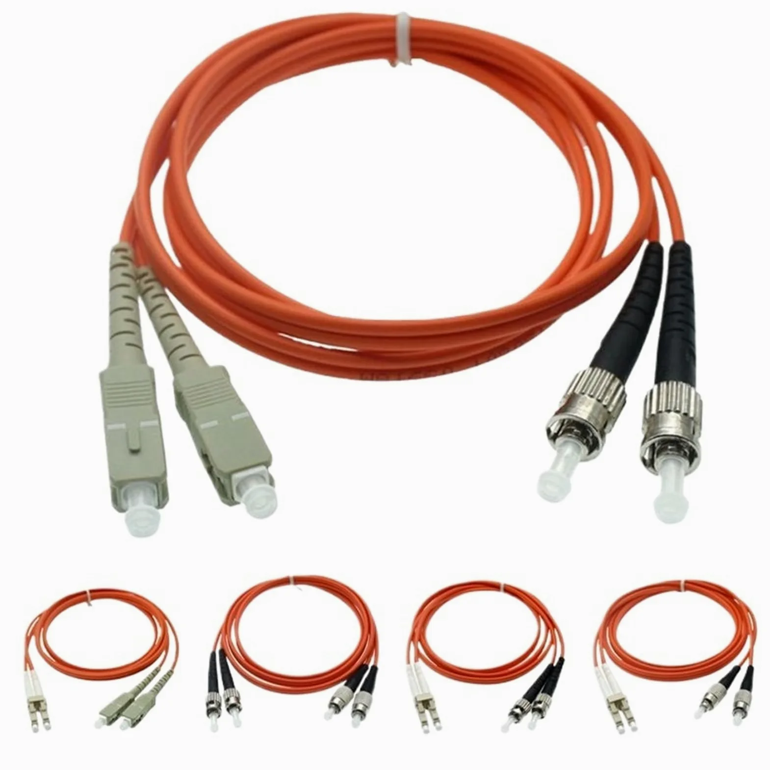 Cavo jumper in fibra ottica dual core multimodale Gigabit di grado portante Cavo multimodale doppio da LC a SC a FC a doppio cavo ST(Double SC-SC,30M)