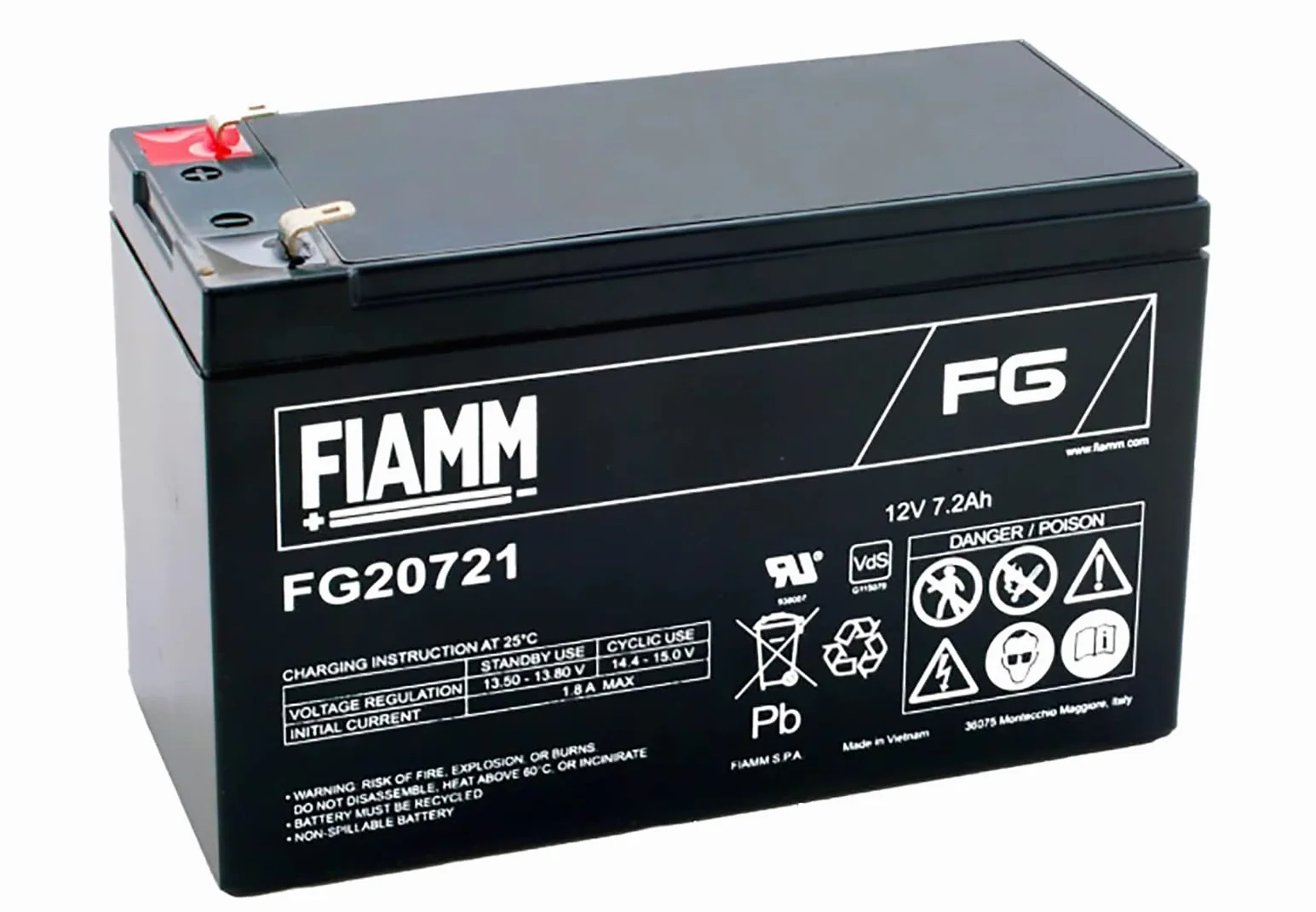FIAMM batteria inverter 7,2 Ah 12 V nero