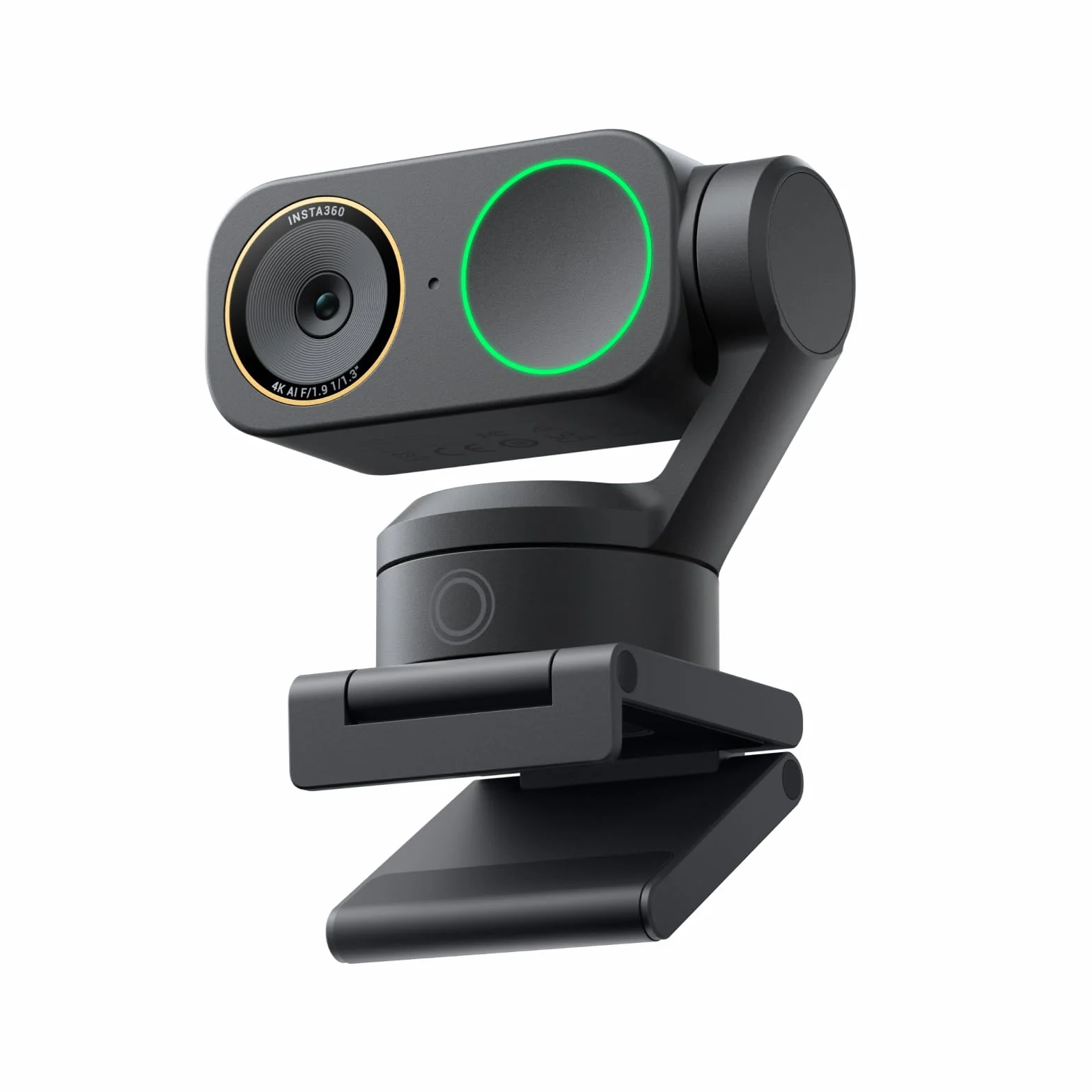 Insta360 Link 2 Pro - Webcam 4K PTZ per PC/Mac, sensore 1/1,3", bassa luminosità, tracking IA, HDR, microfoni direzionali canc. rumore, supporta Stream Deck, Zoom, Teams, Twitch per stream o riunioni