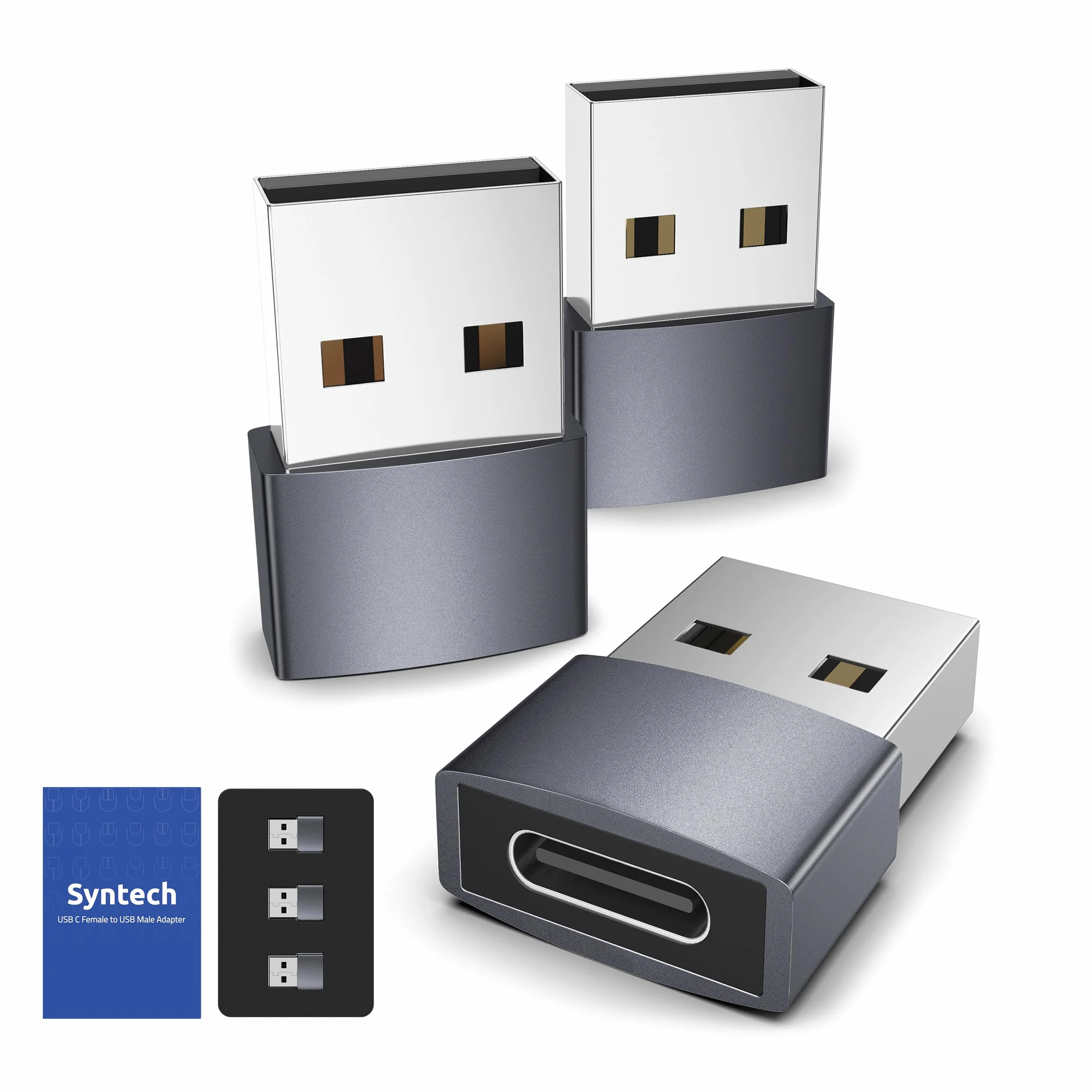 Syntech - Adattatore USB C femmina a USB maschio (3 pezzi), convertitore da tipo C a USB-A, compatibile con iPhone 17/Air/e/16/16 Plus/15/Pro Max, computer portatili, Caricabatterie, Samsung Galaxy