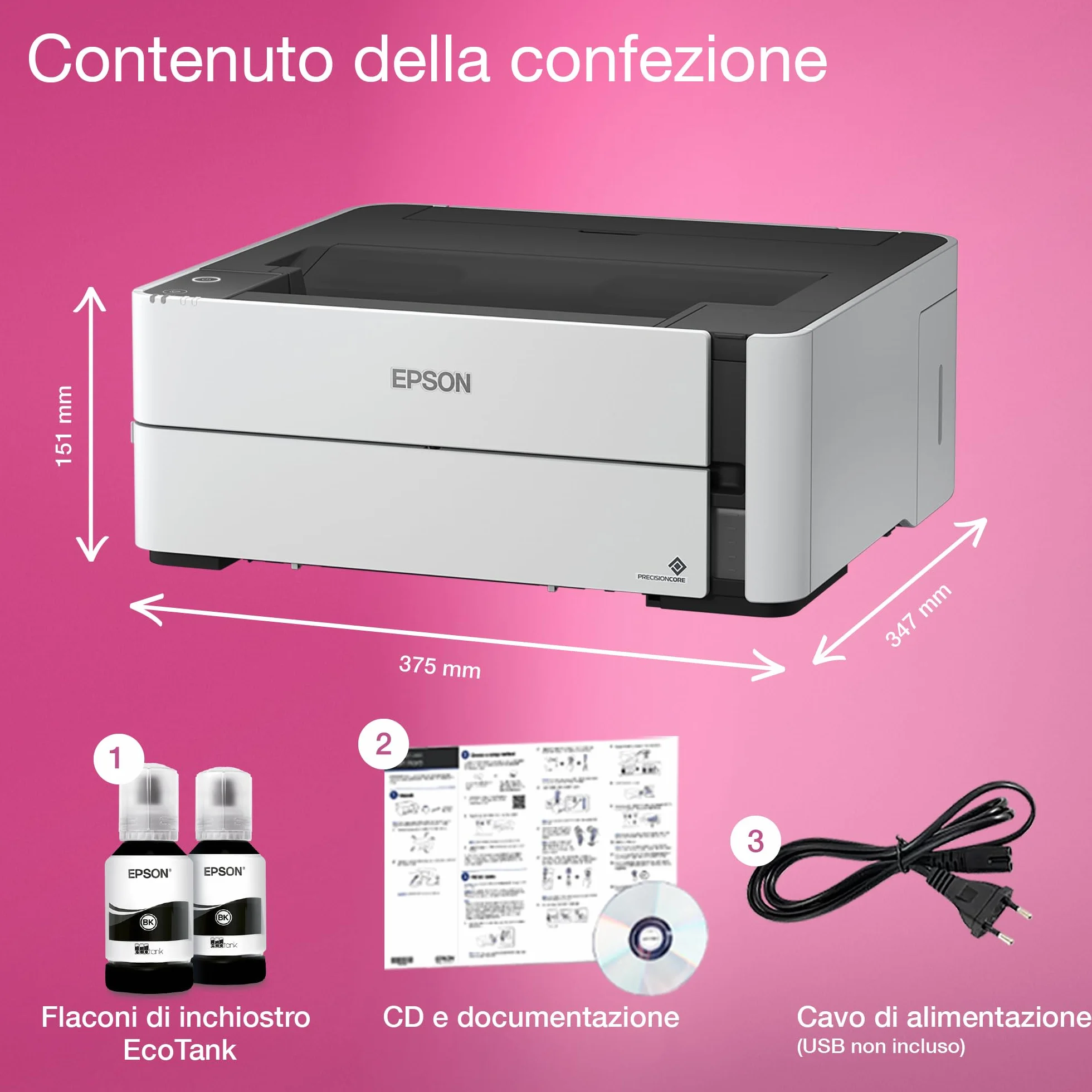 Epson EcoTank ET-M1170 stampante a getto d'inchiostro 1200 x 2400 DPI A4 Wi-Fi