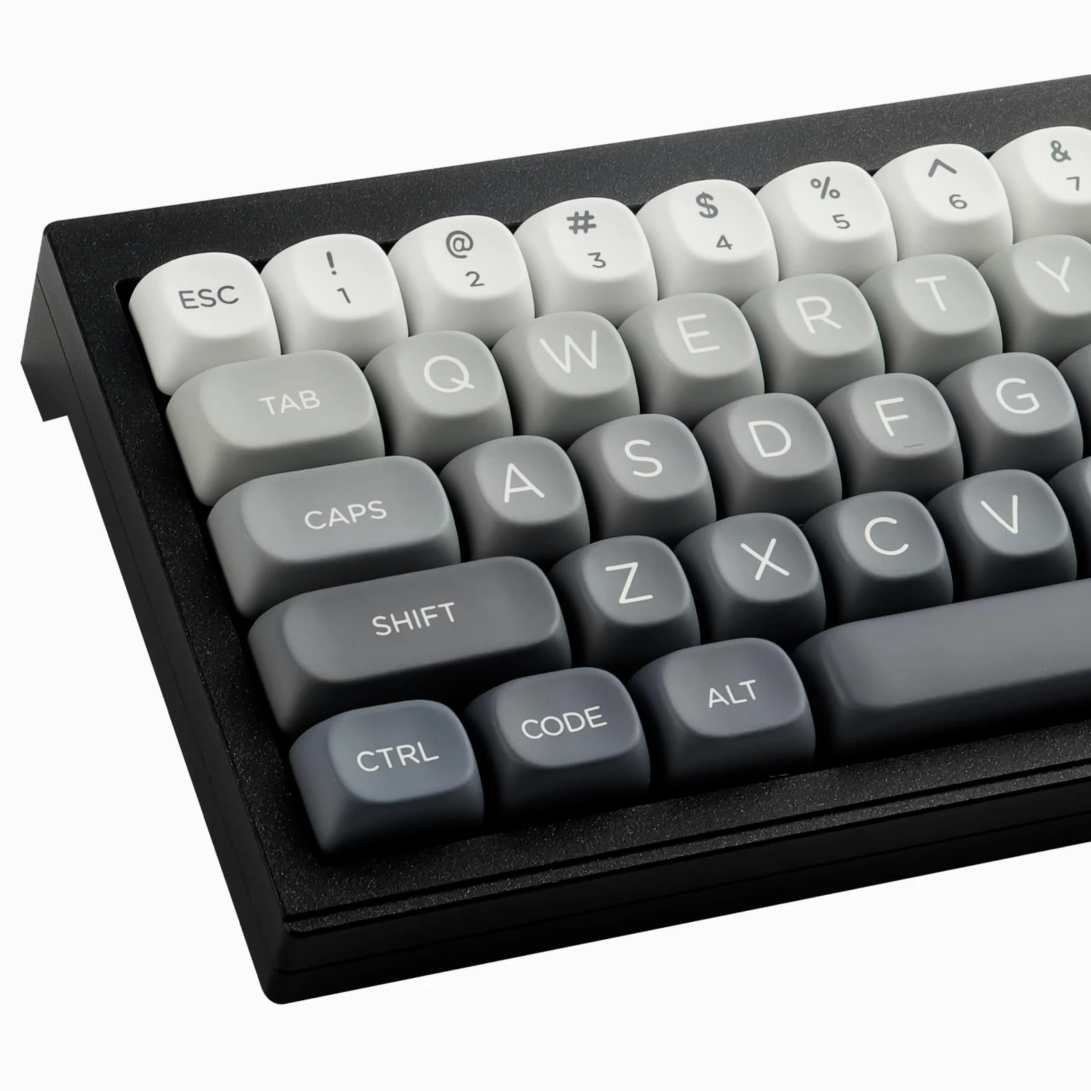 Copritasti in PBT 146 tasti Double Shot Profilo MOA Keycaps Bianco-Grigio Gradiente Sublimazione Keycap Tappi chiave personalizzati per switch Cherry MX Layout Tastiere meccaniche layout ANSI