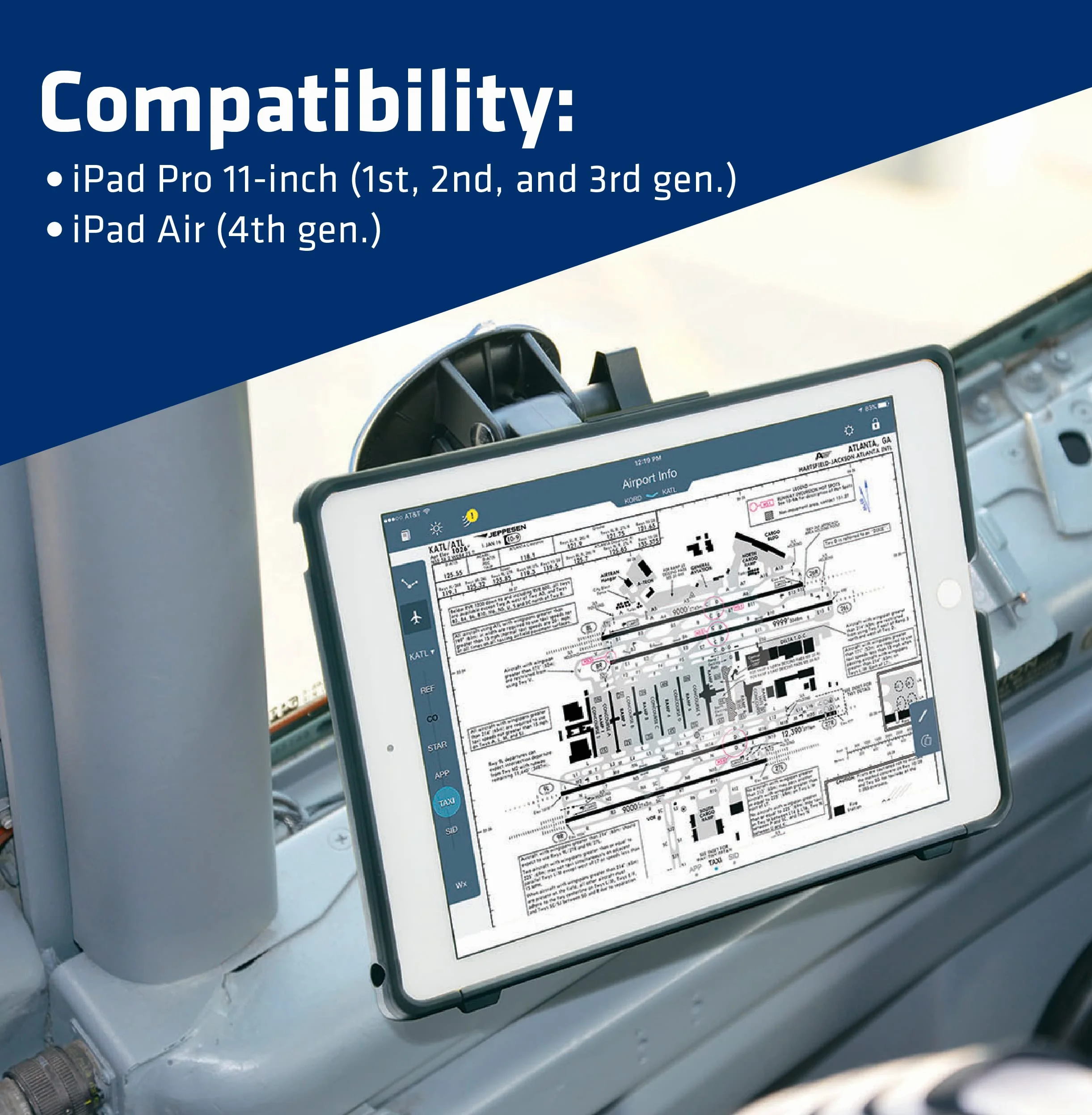 PIVOT Atlas A20A - Custodia robusta per tablet, adatta per iPad Air 4a generazione e iPad Pro 11" (1a - 3a generazione), protezione a 360 gradi, per piloti professionisti, aviazione generale,