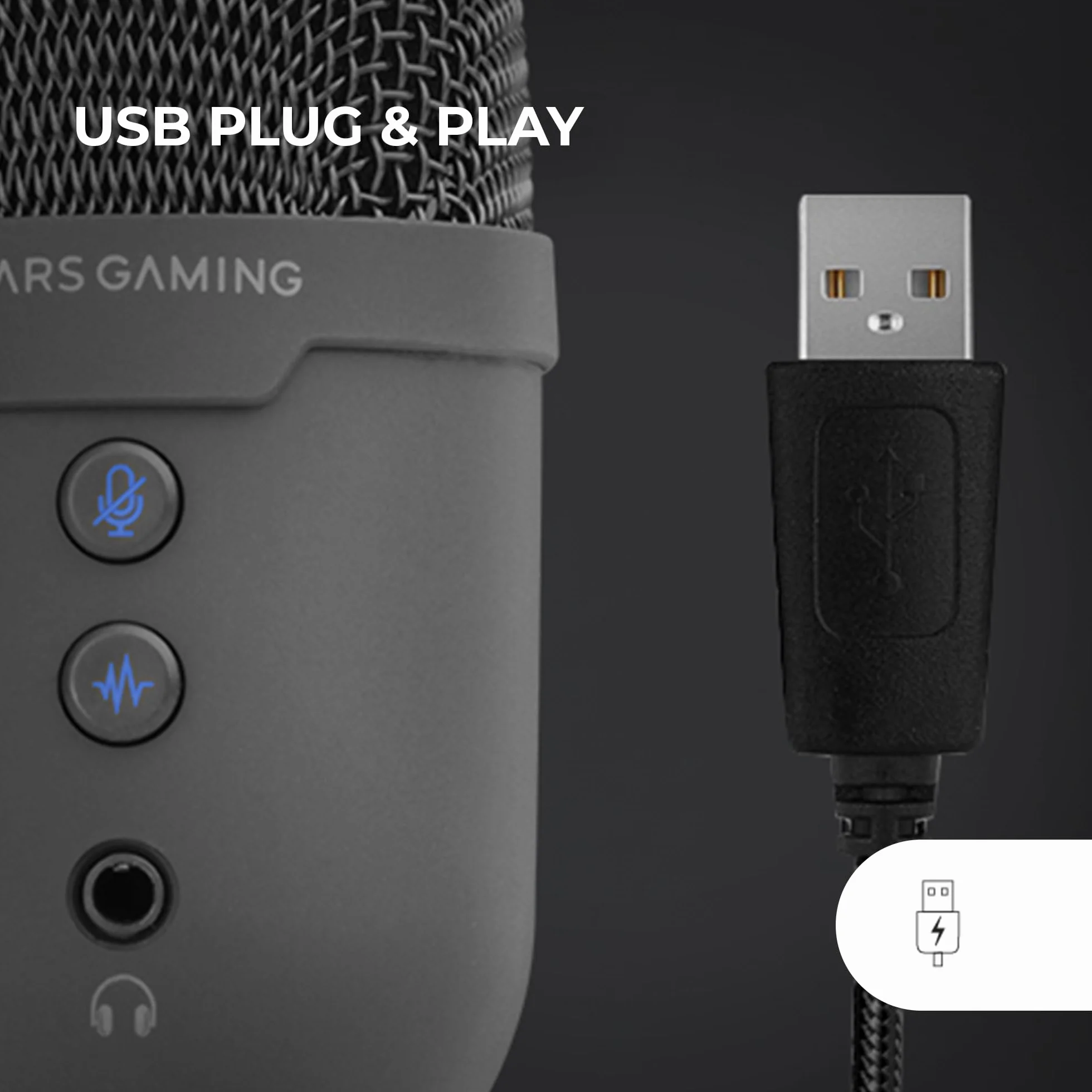 Mars Gaming MMIC-CX, Microfono da Studio Professionale, Design Compatto ARGB, Audio Alta Definizione, ENC Noise Cancel, Condensatore Cardioide, Mute, USB Plug&Play, Jack 3.5mm, Nero